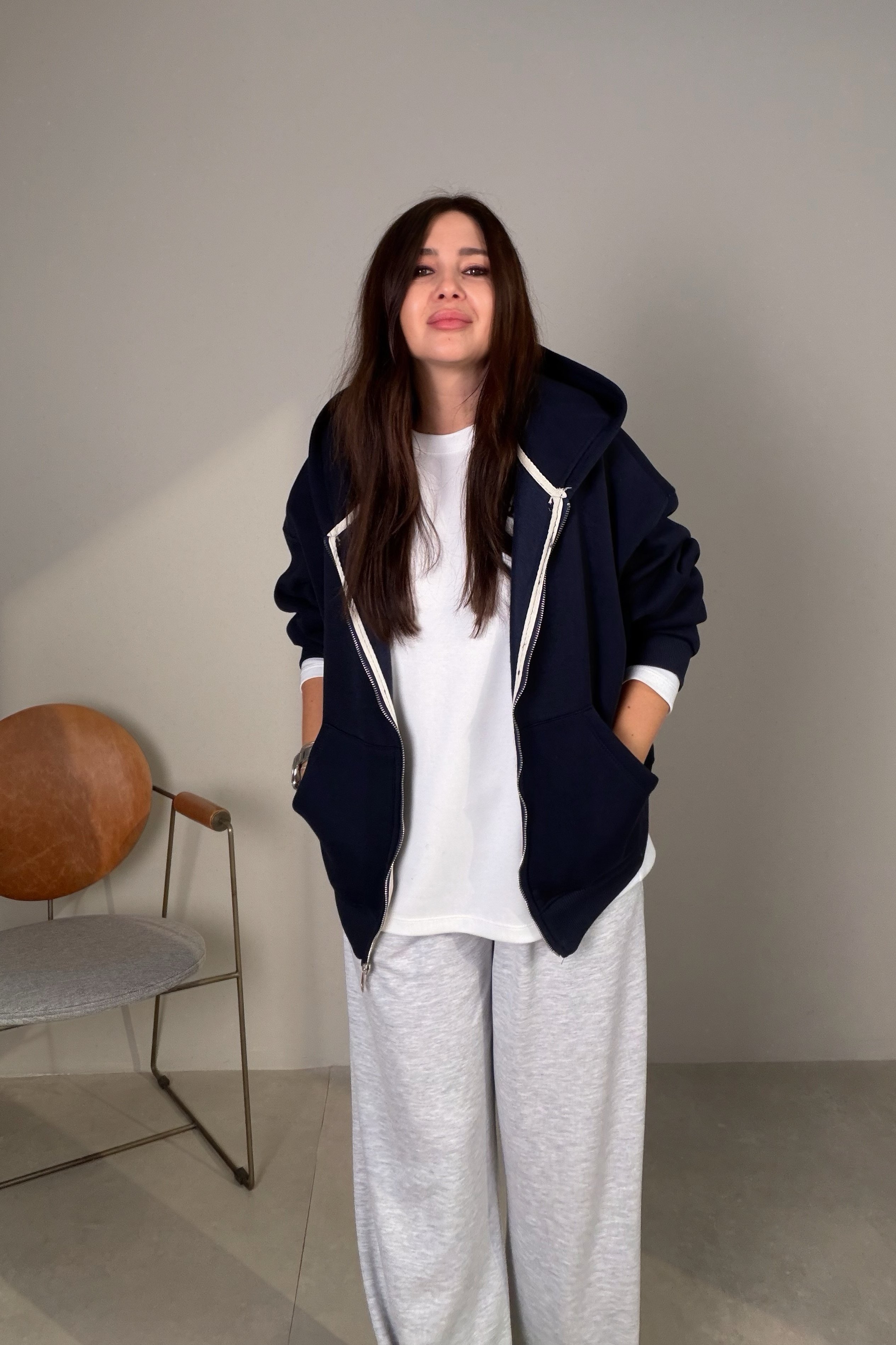 Fermuarlı Sweatshirt LACİVERT