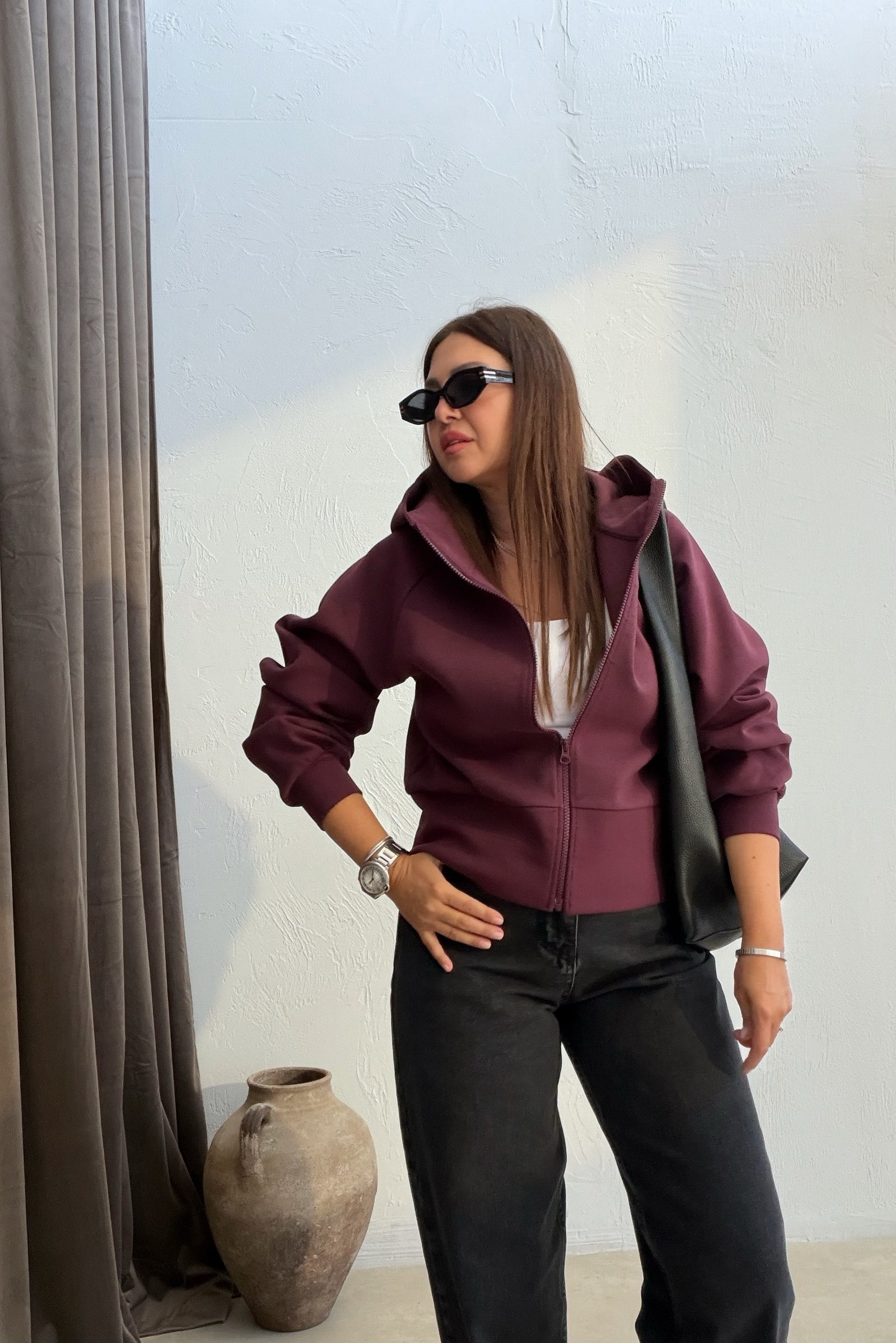 Fermuarlı Sweatshirt MÜRDÜM