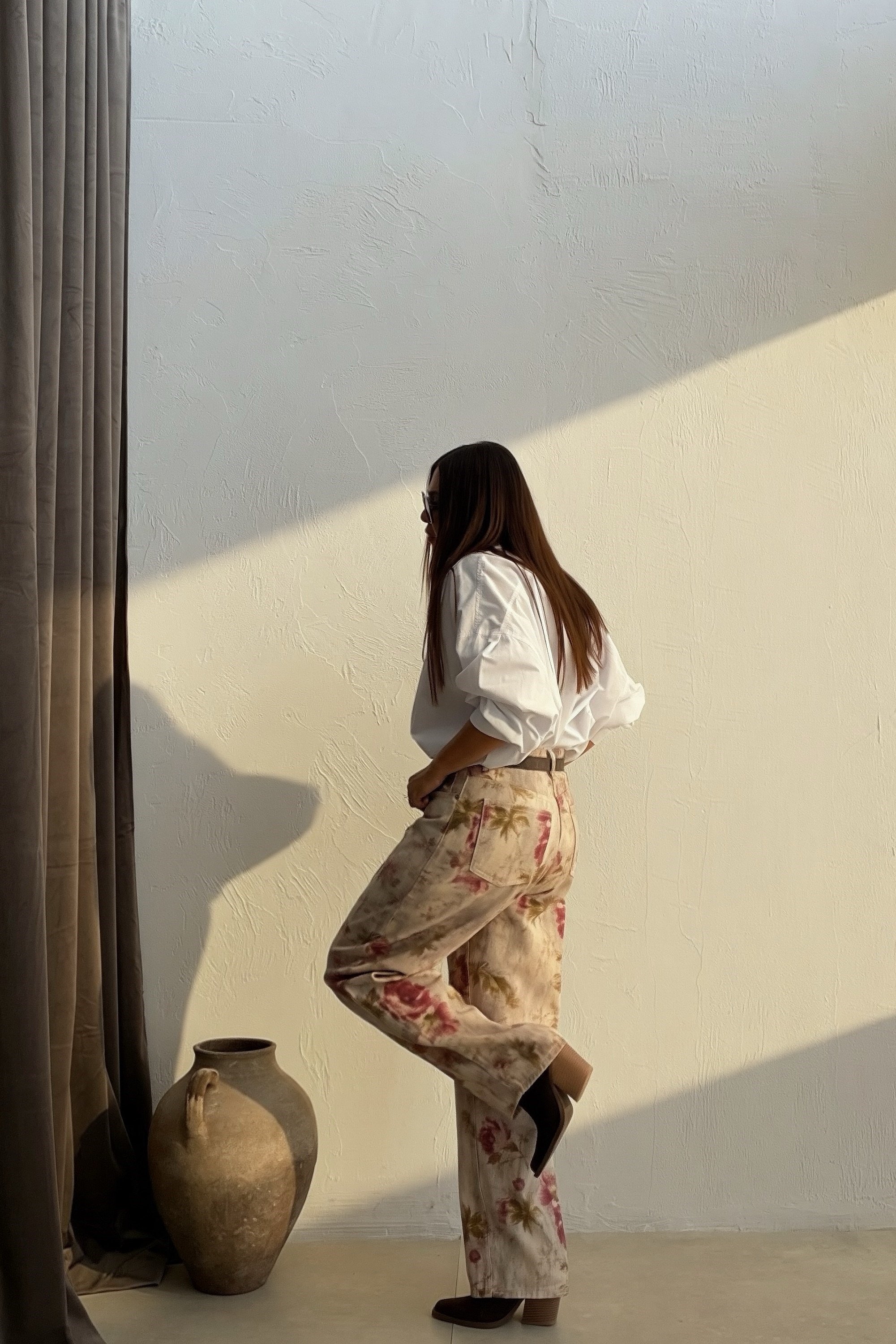 Floral Desenli Jean BEJ