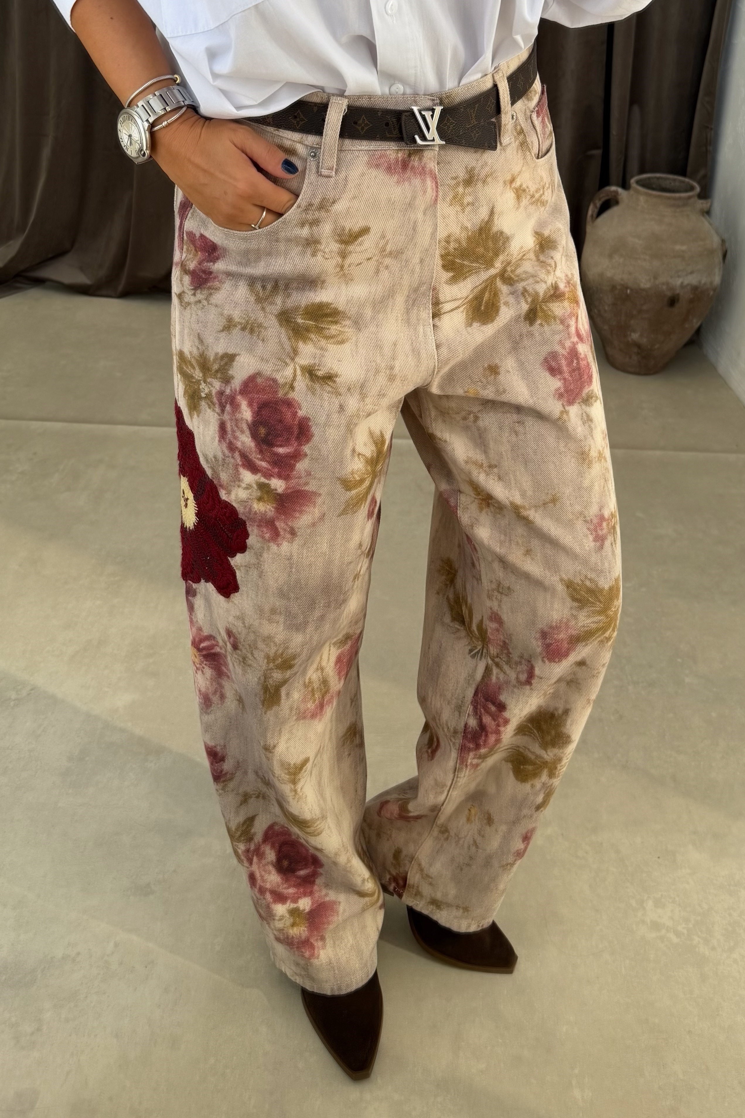 Floral Desenli Jean BEJ