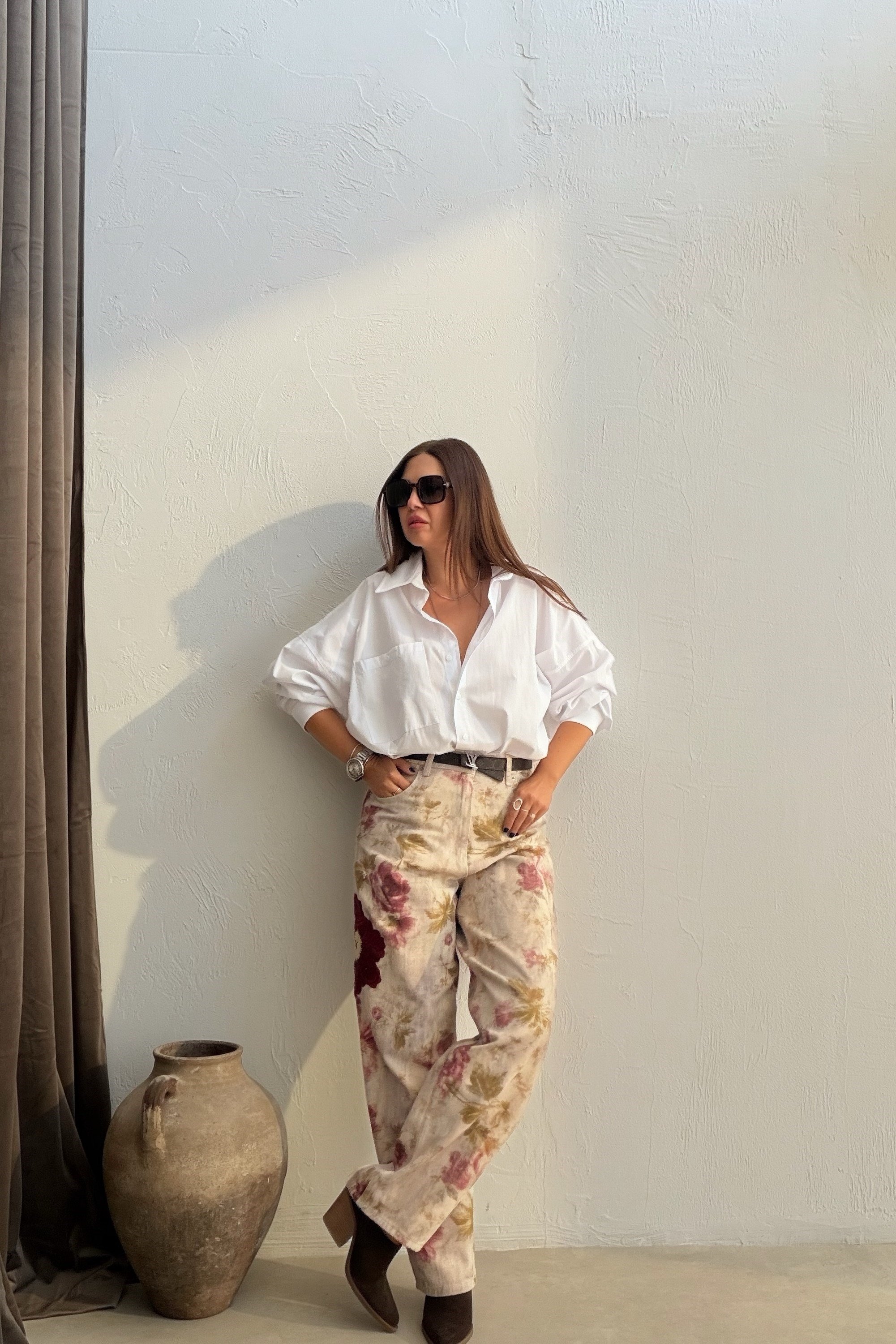 Floral Desenli Jean BEJ