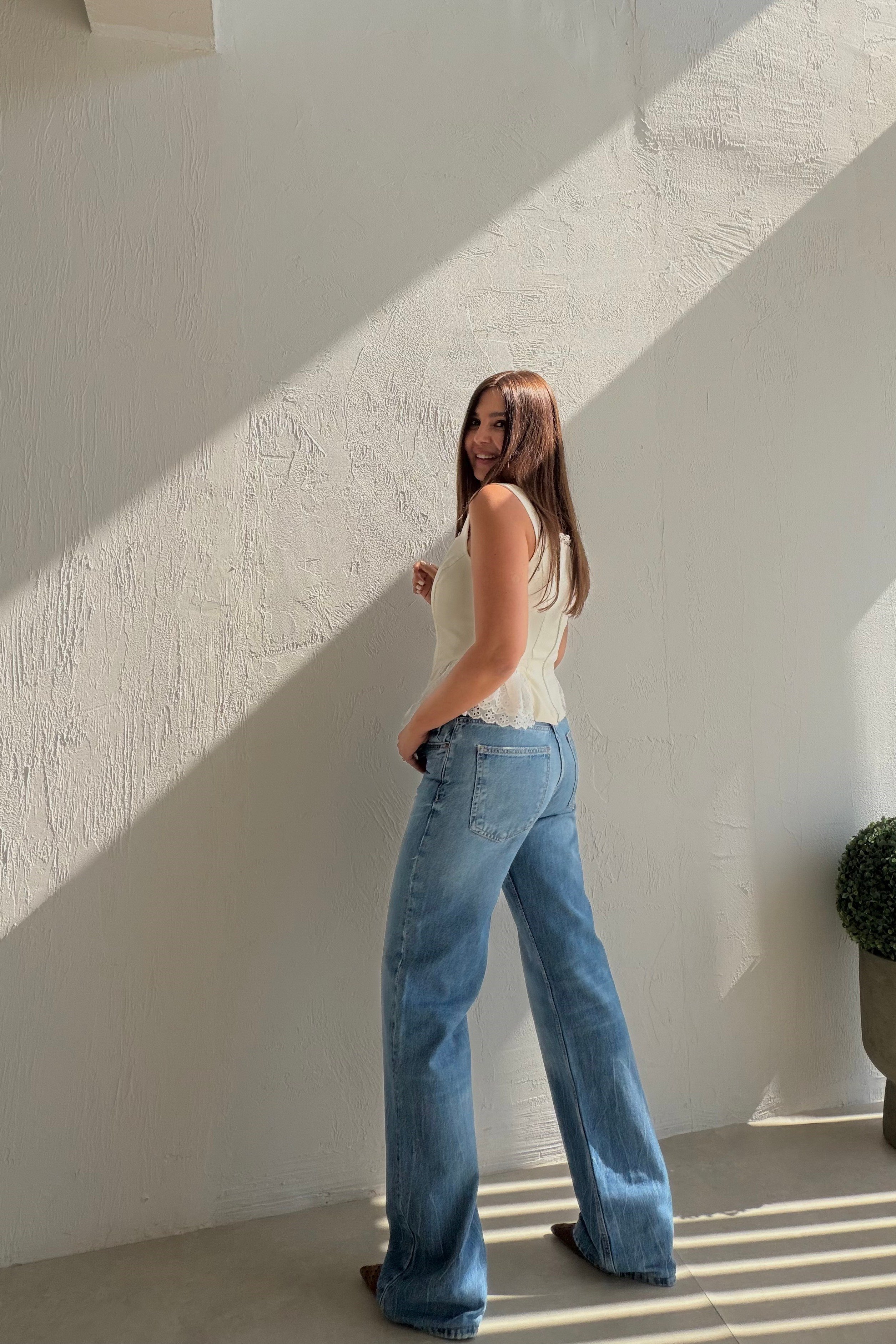 Geniş Paça Denim Jean MAVİ