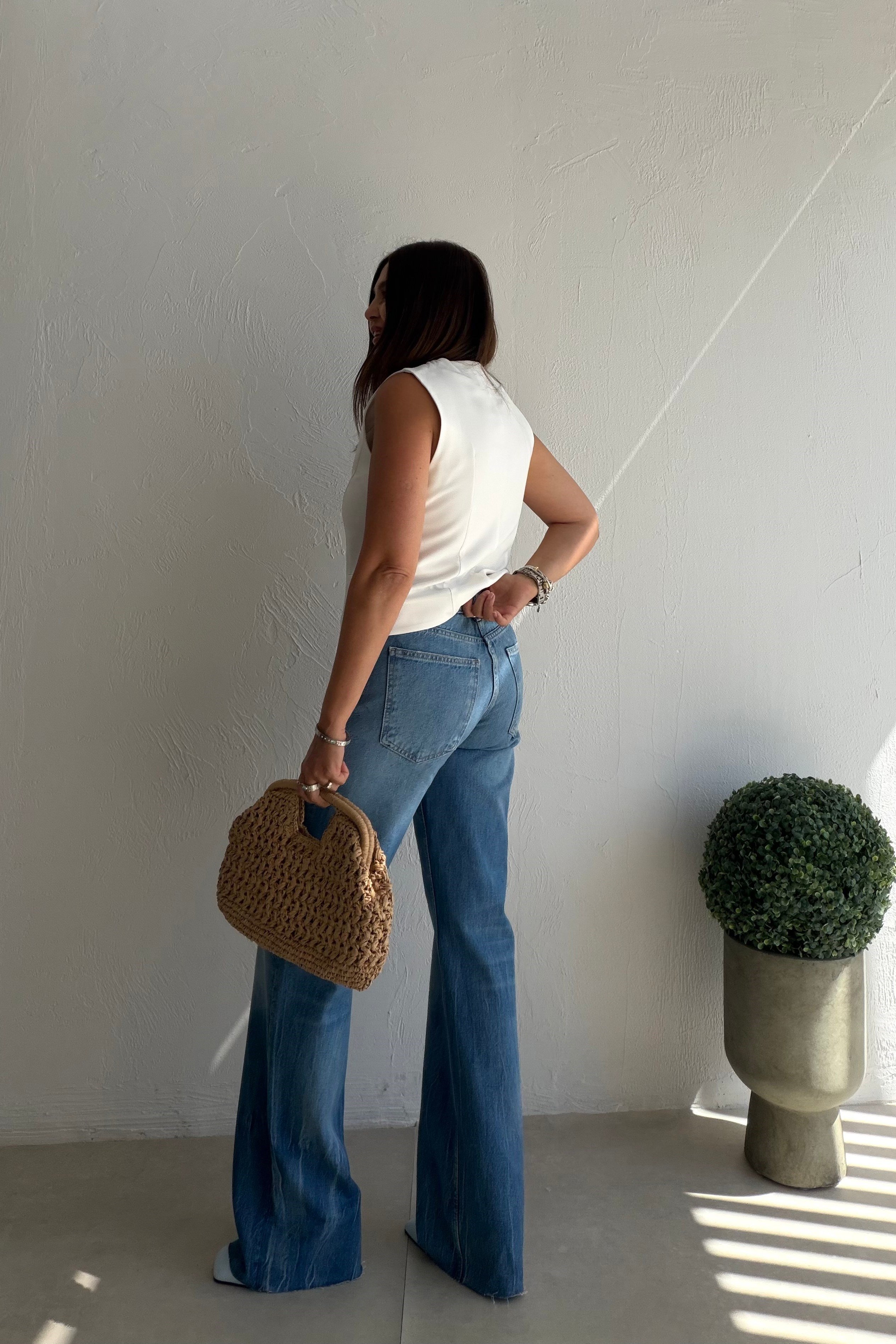 Geniş Paça Denim Pantalon MAVİ