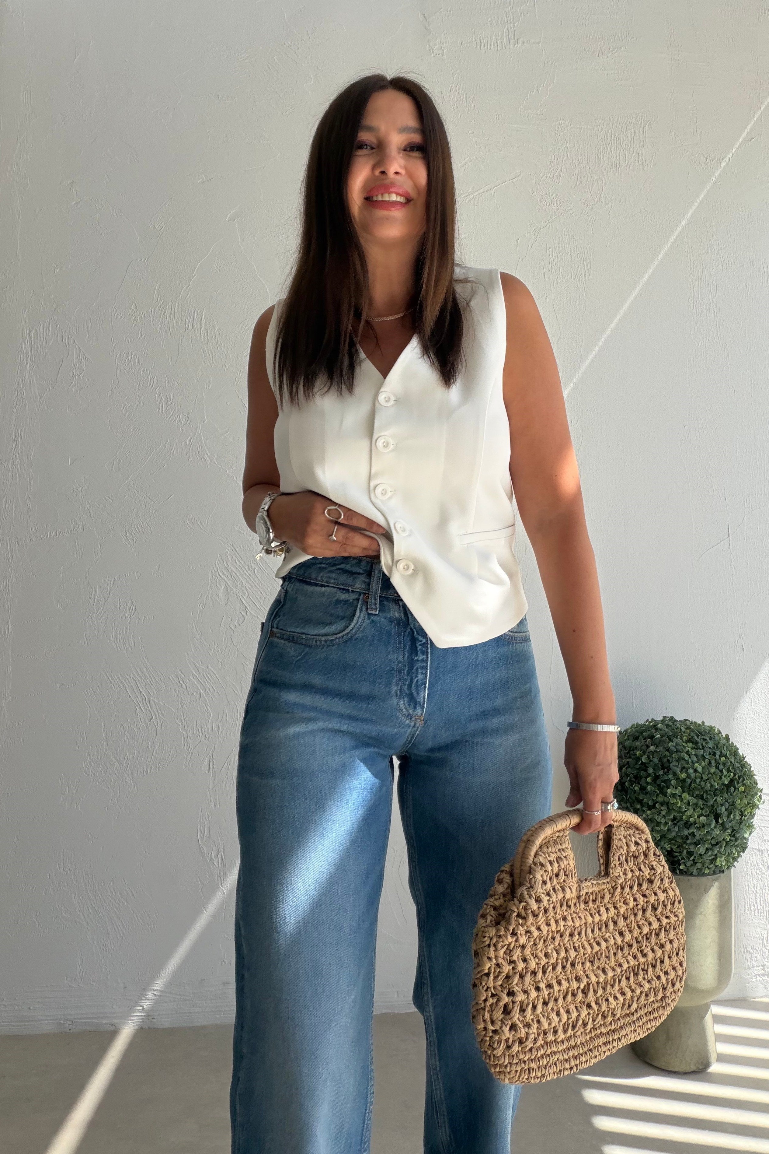 Geniş Paça Denim Pantalon MAVİ