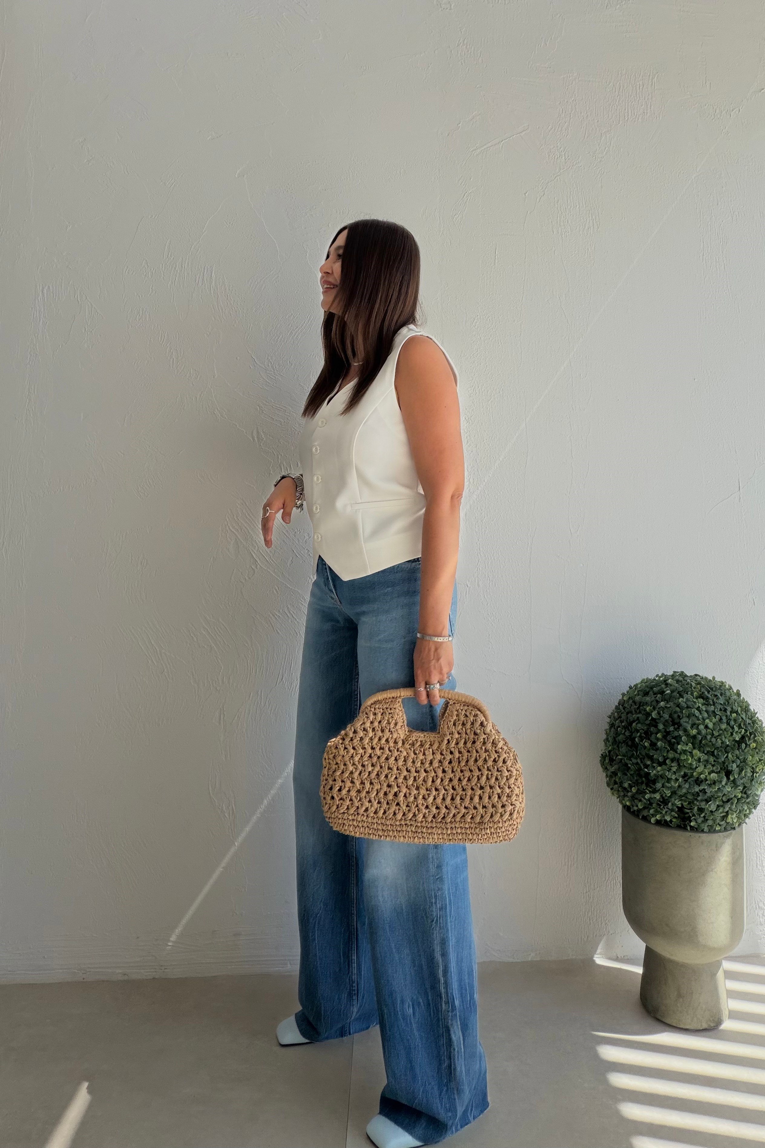 Geniş Paça Denim Pantalon MAVİ