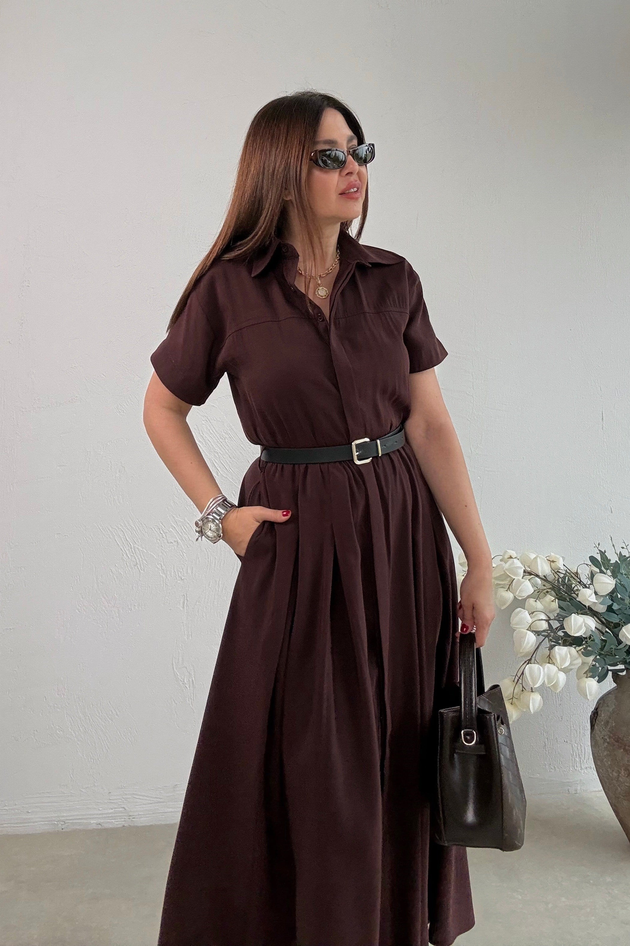 Gömlek Elbise BORDO