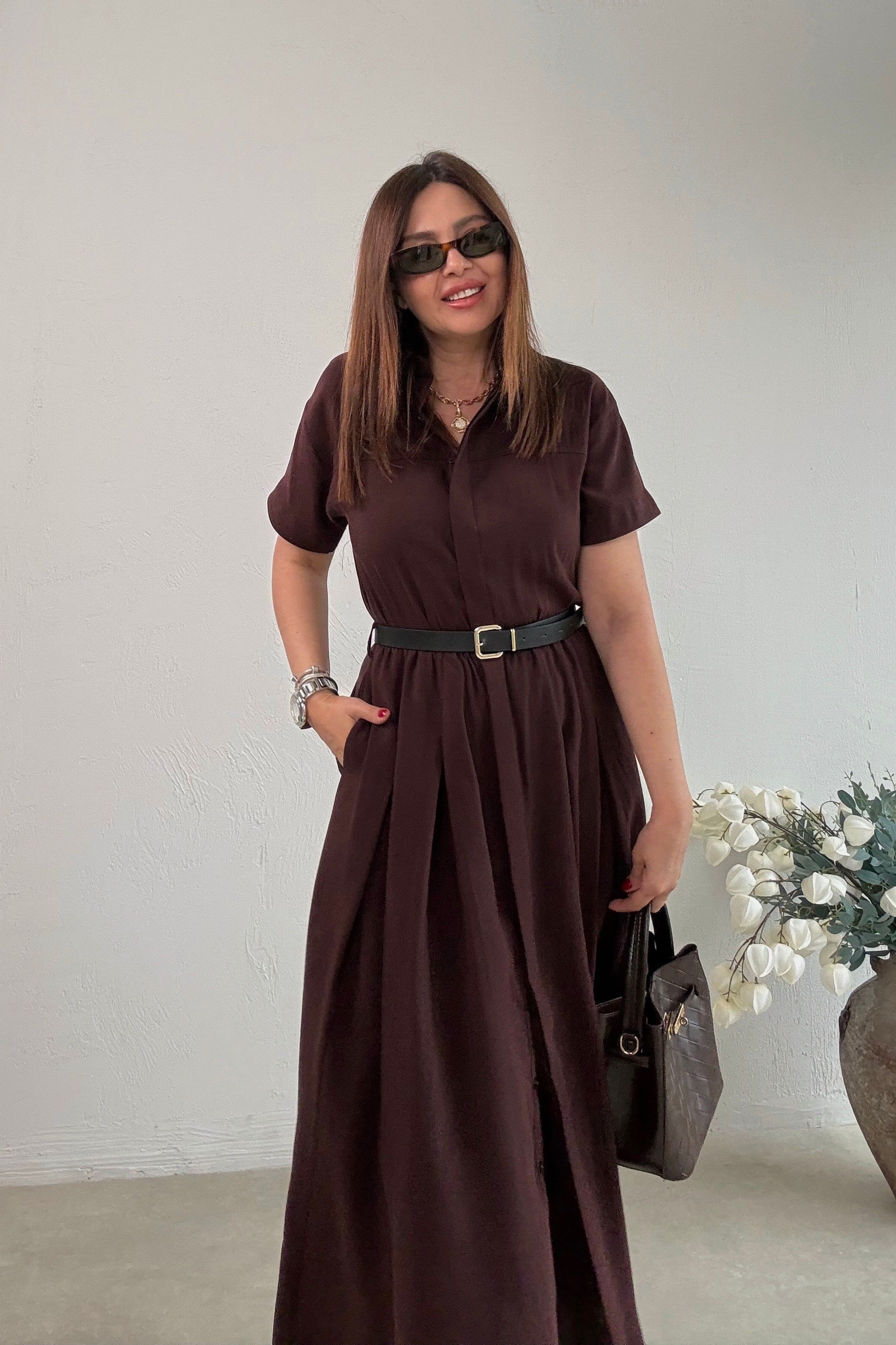 Gömlek Elbise BORDO