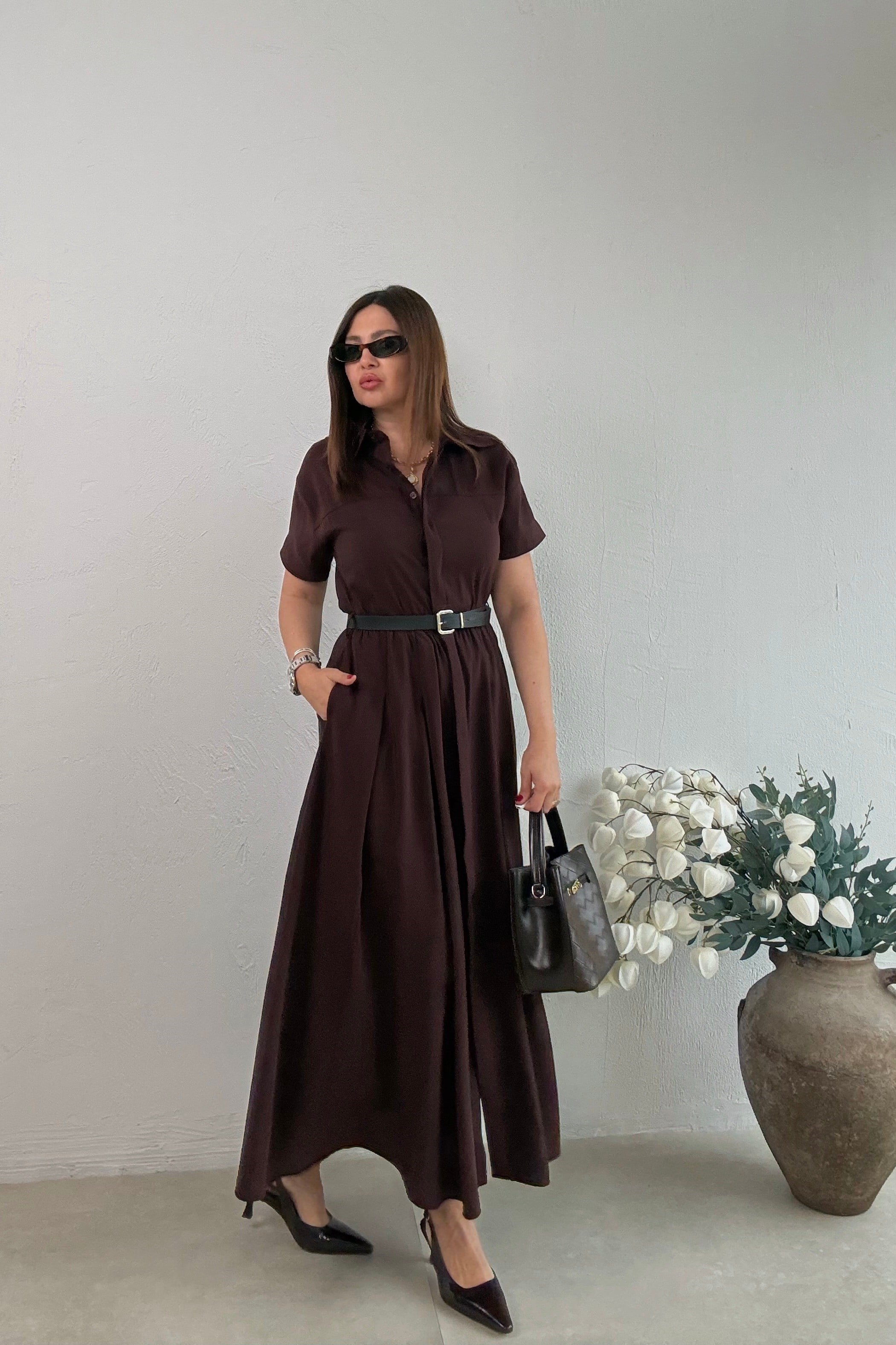 Gömlek Elbise BORDO