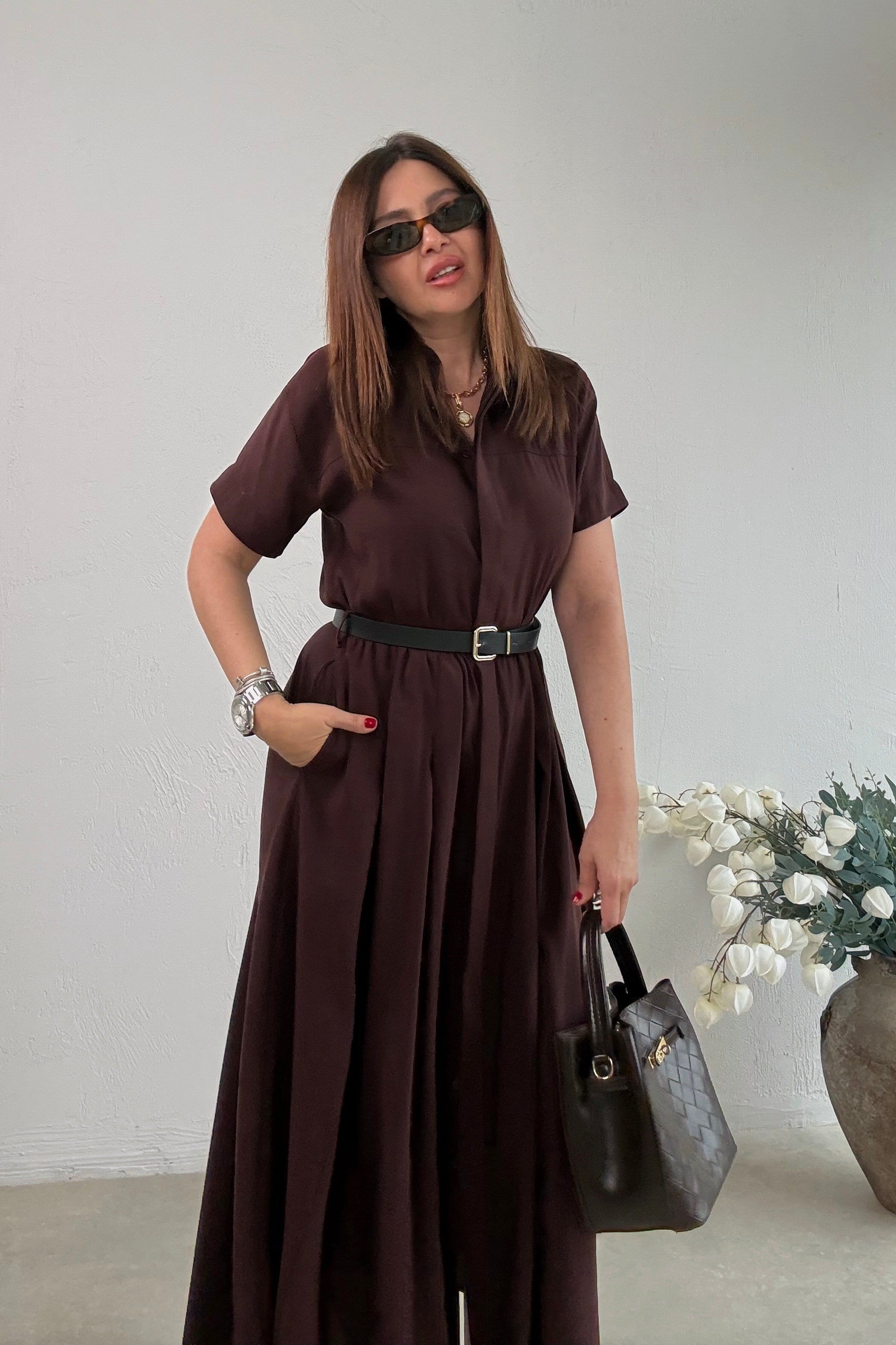 Gömlek Elbise BORDO