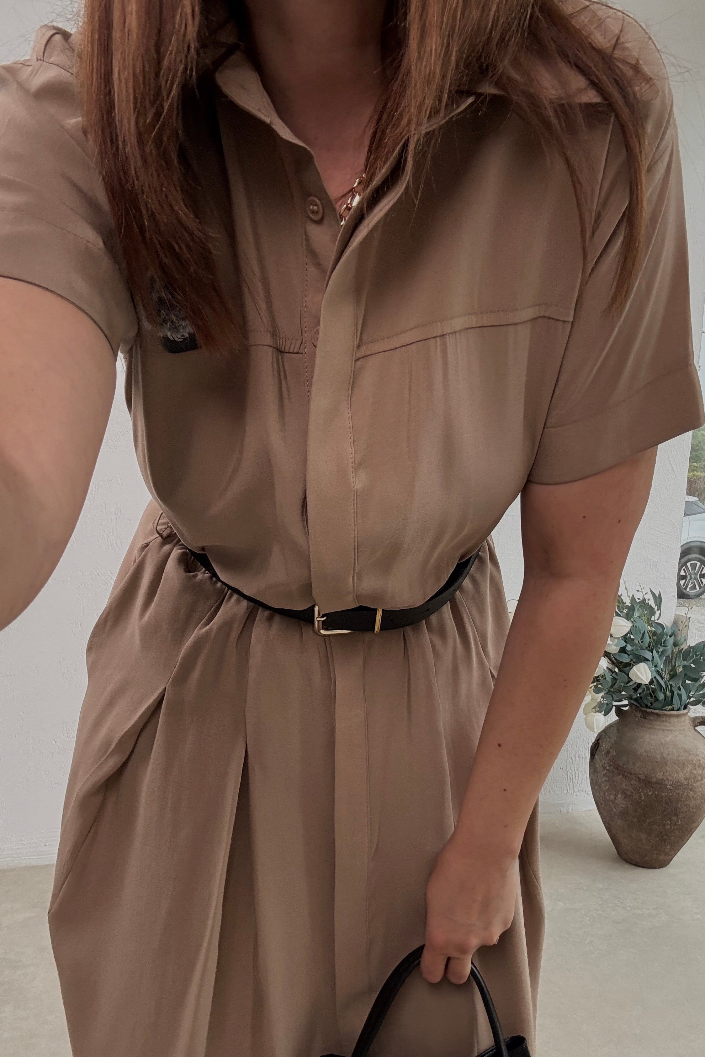 Gömlek Elbise CAMEL