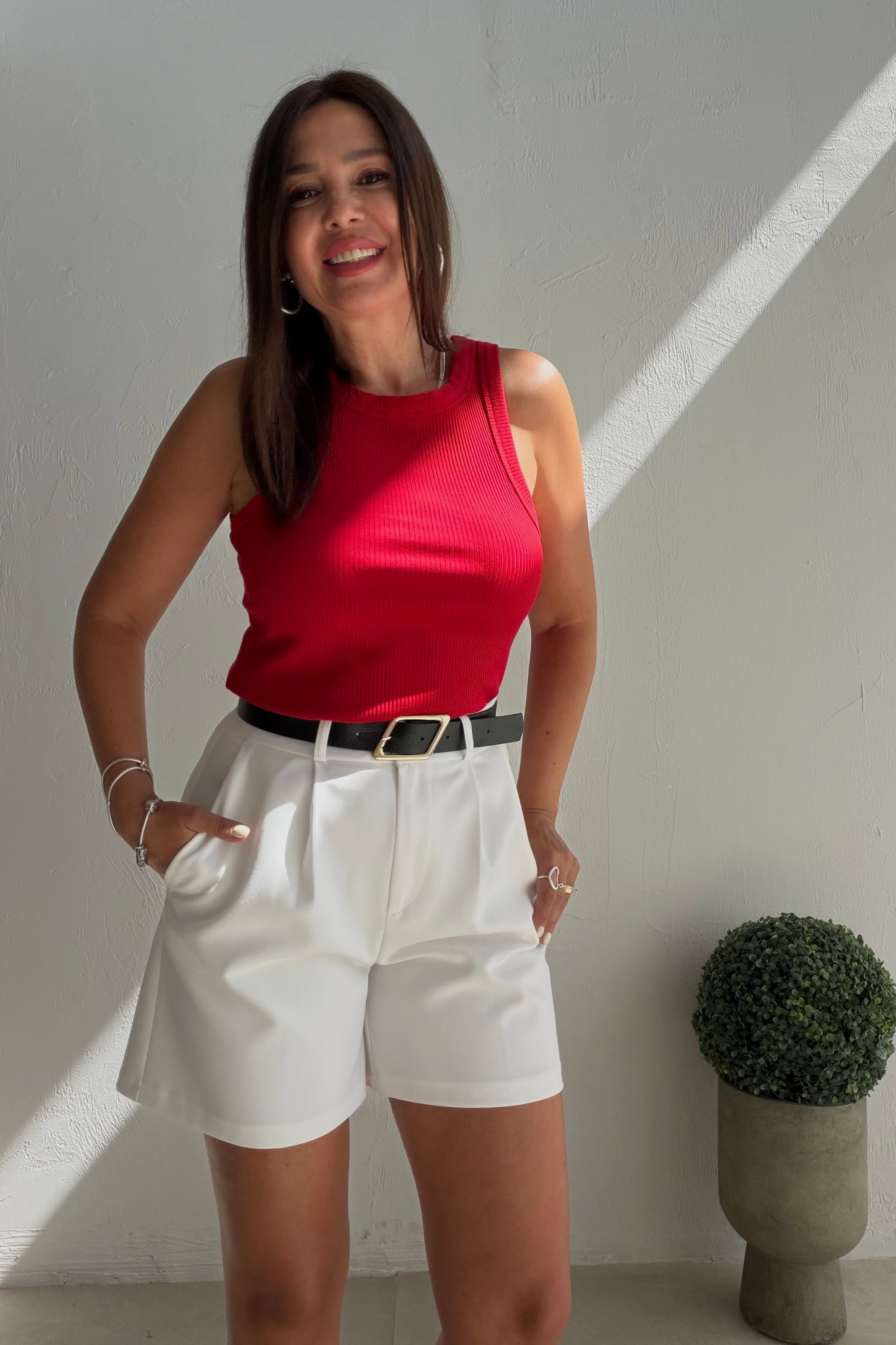 Halter Yaka Fitilli Atlet KIRMIZI