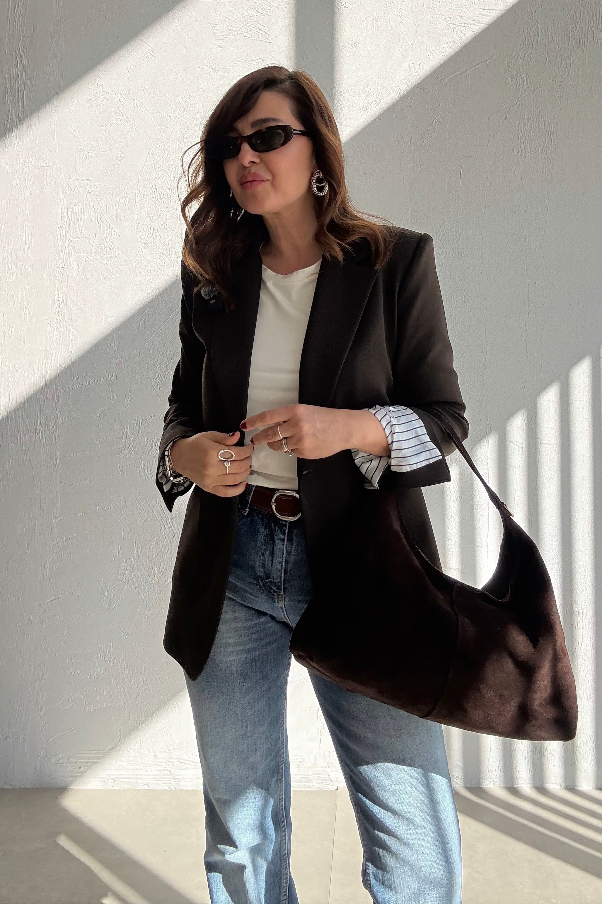Kahverengi Cepli Blazer Ceket 