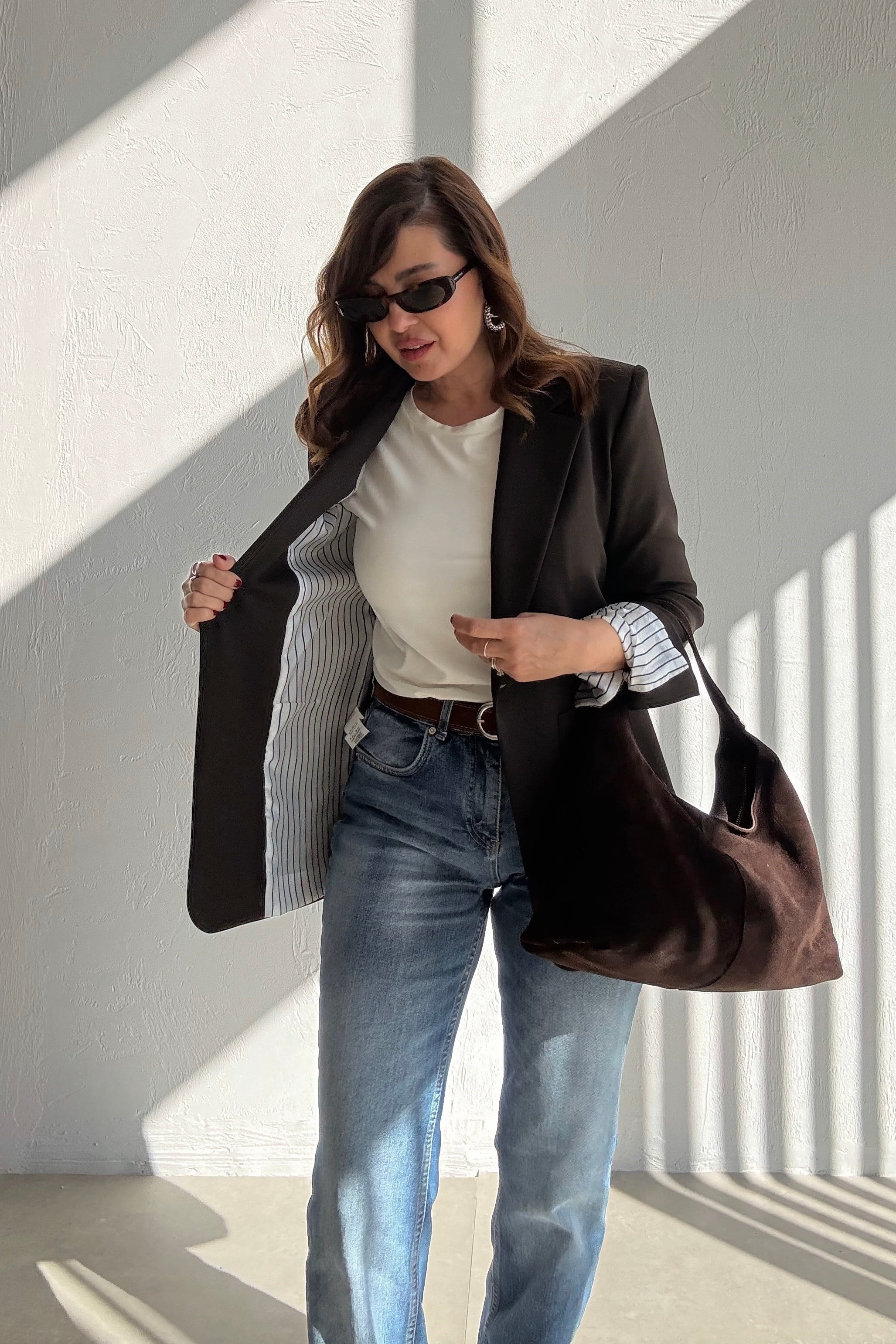 Kahverengi Cepli Blazer Ceket 