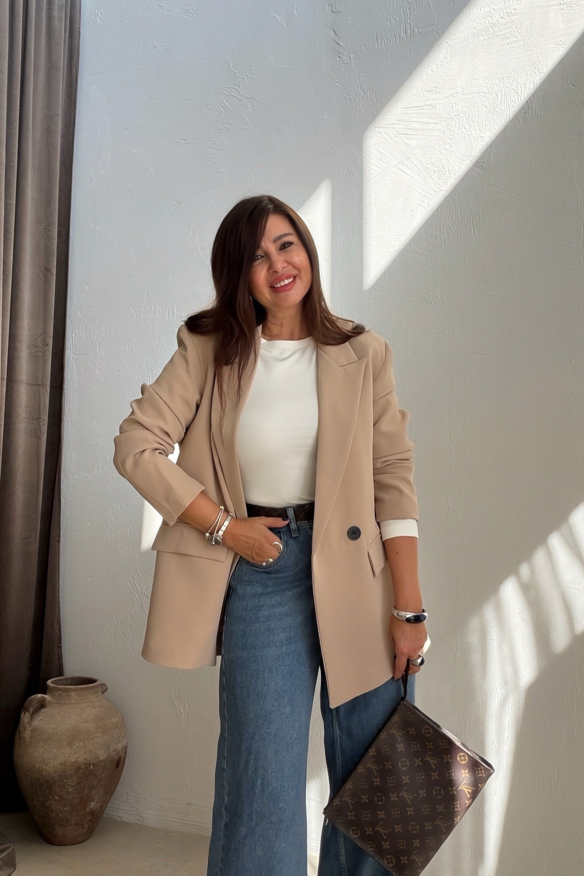 Kapak Cepli Blazer Ceket CAMEL