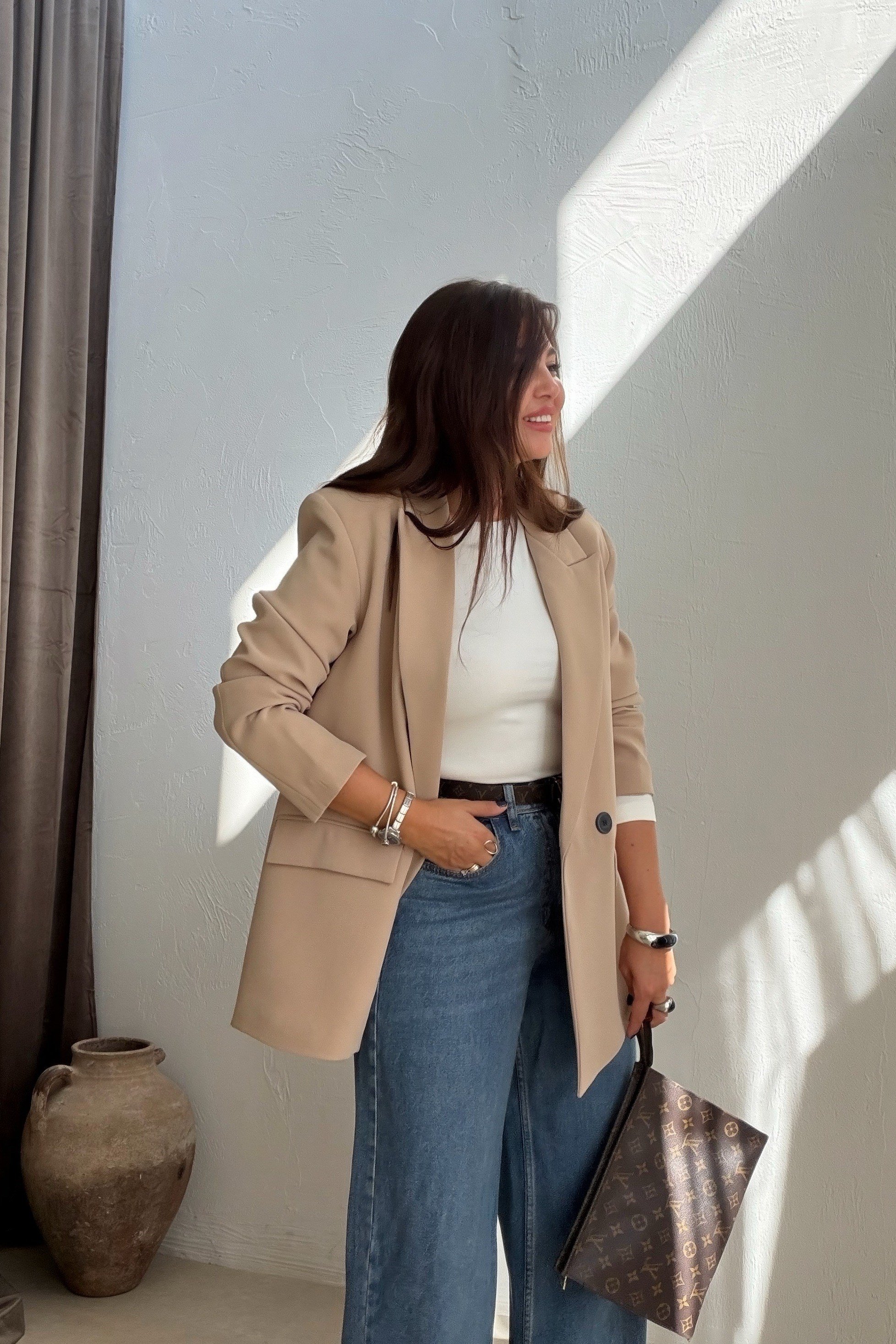 Kapak Cepli Blazer Ceket CAMEL