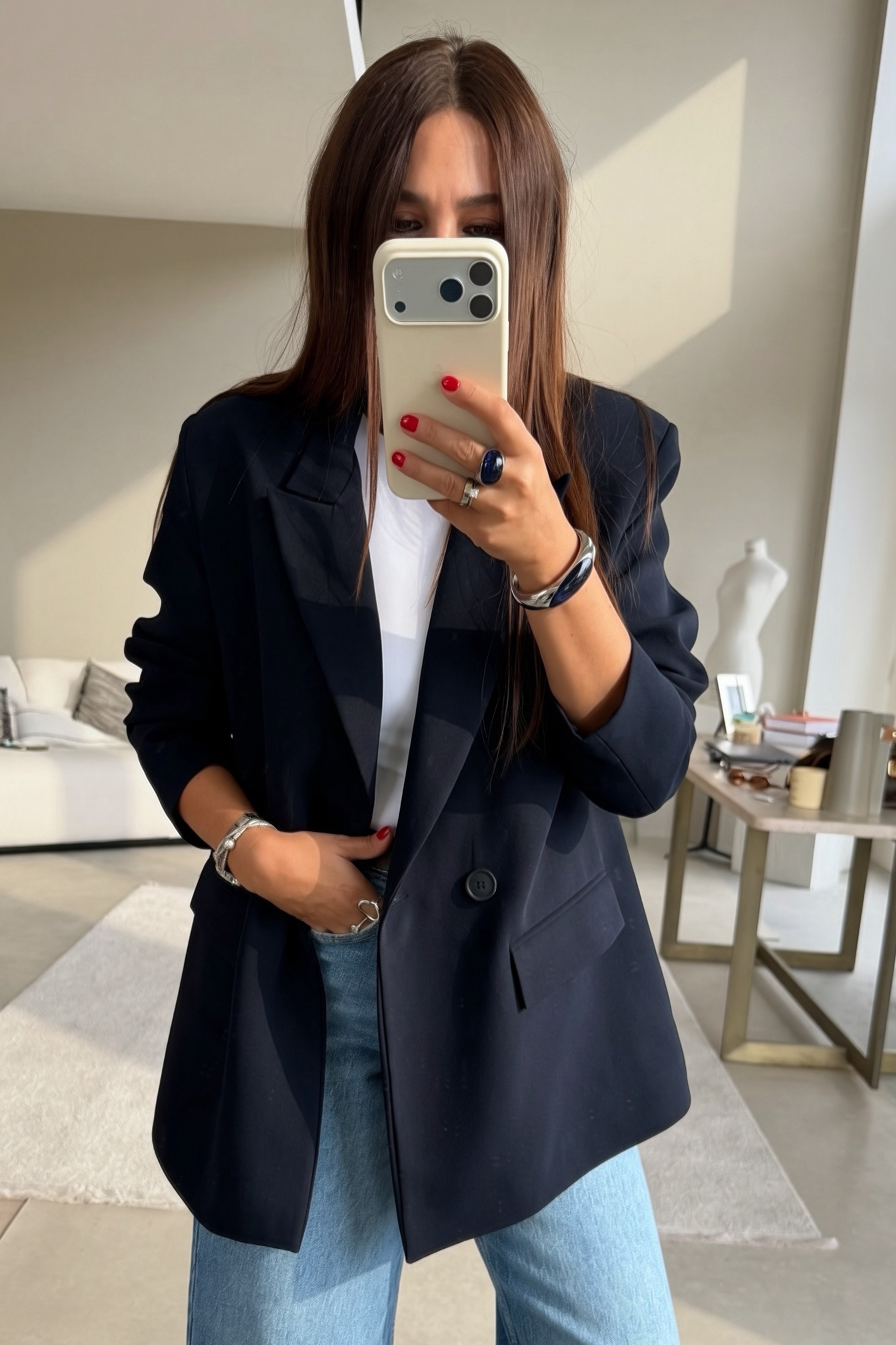Kapak Cepli Blazer Ceket LACİVERT