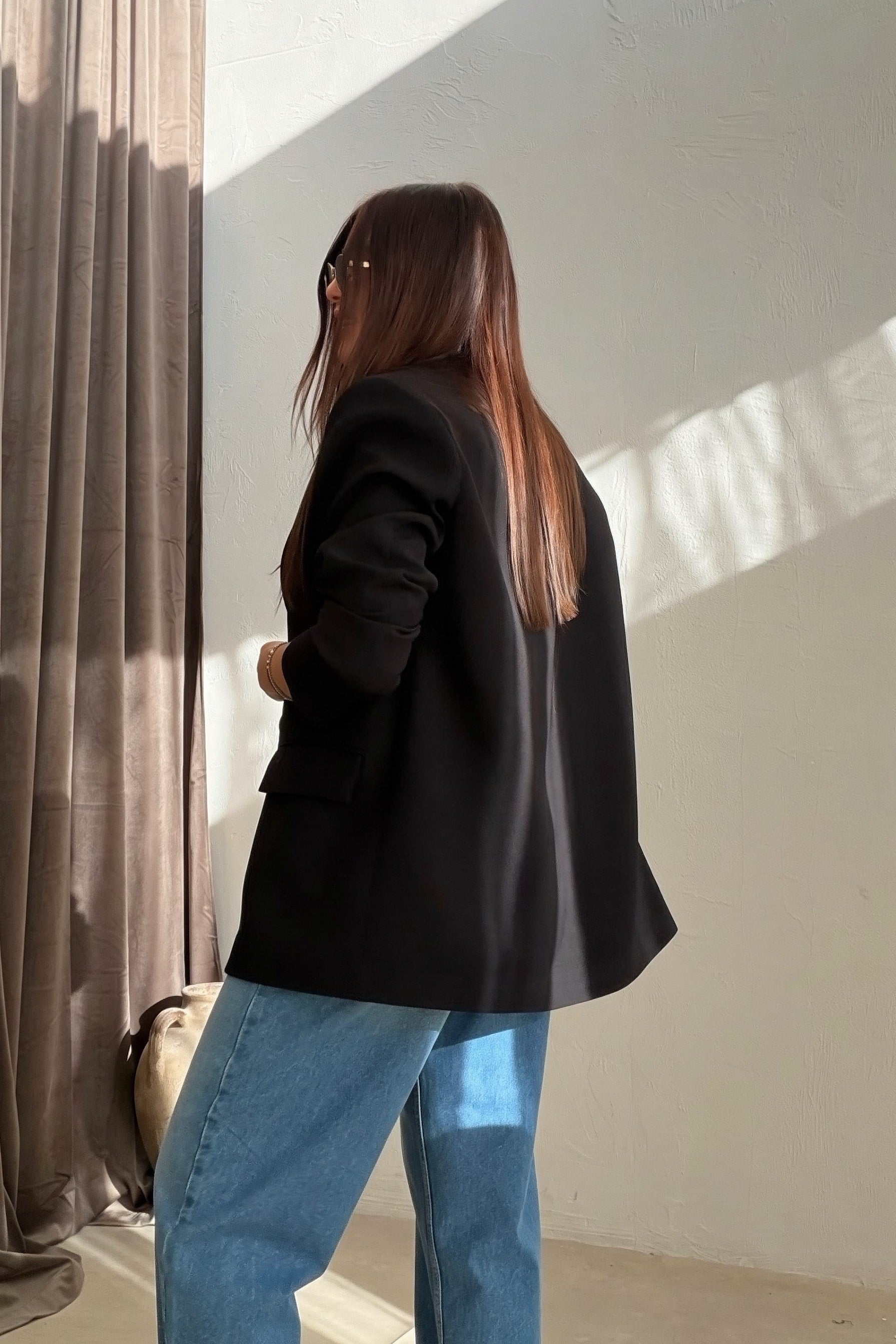 Kapak Cepli Blazer Ceket SİYAH