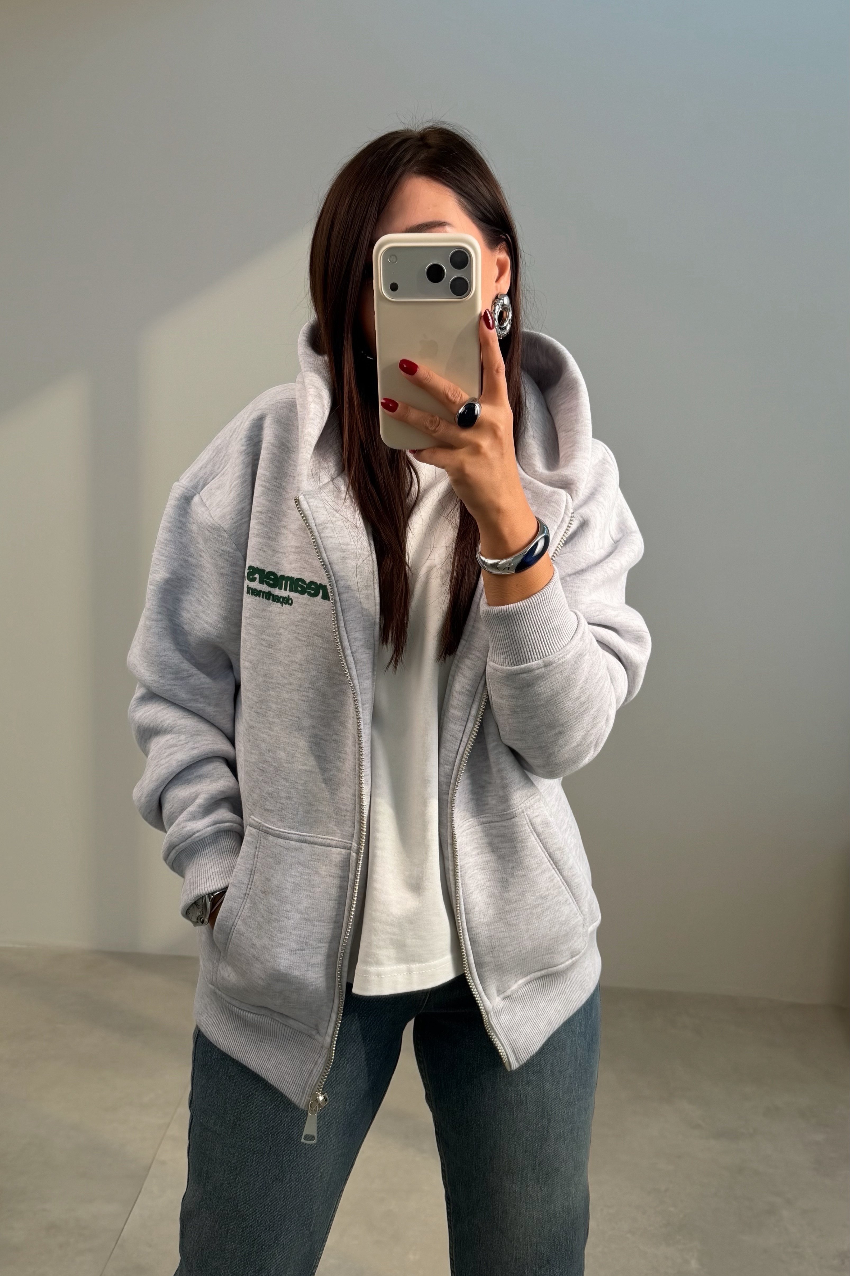Kapüşonlu Sweatshirt GRİ