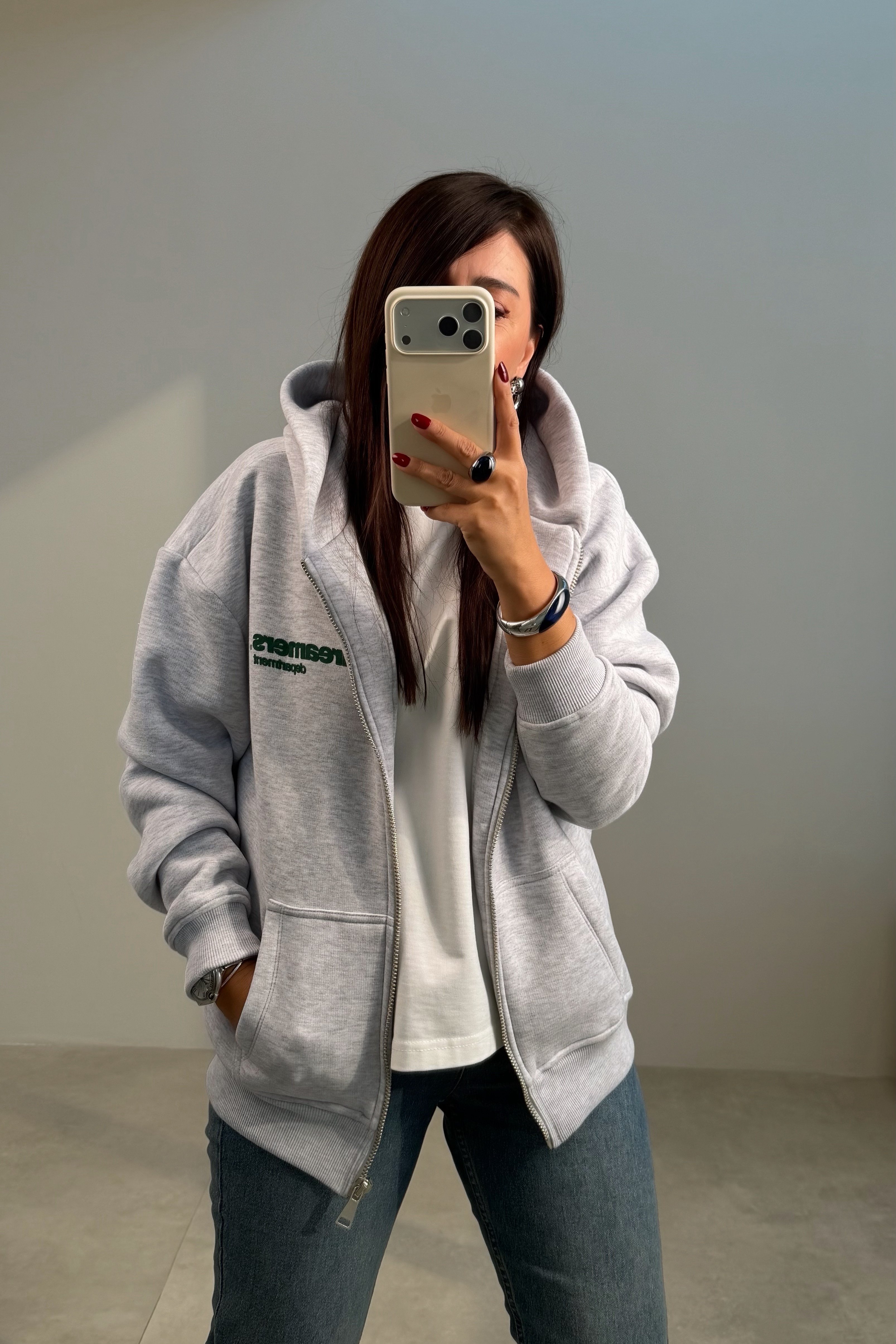 Kapüşonlu Sweatshirt GRİ