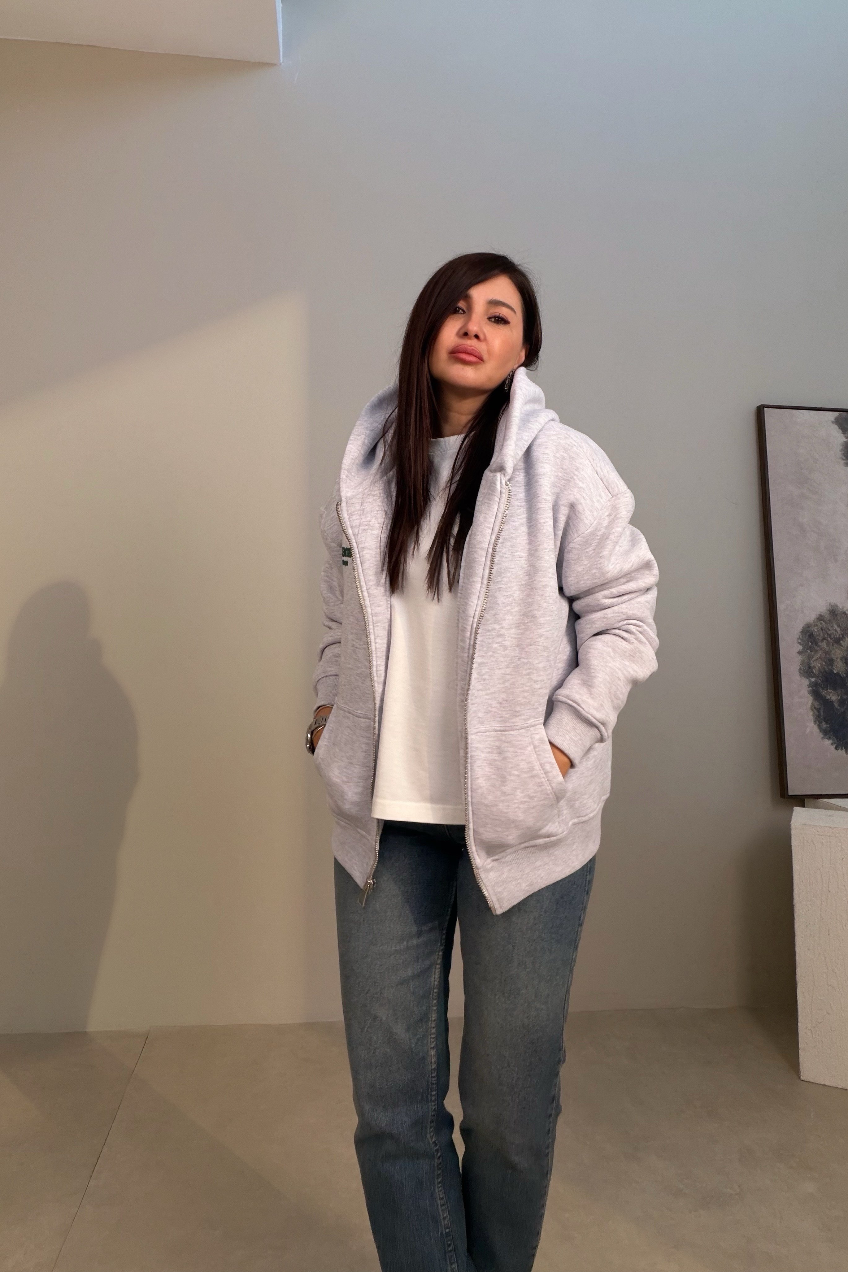 Kapüşonlu Sweatshirt GRİ
