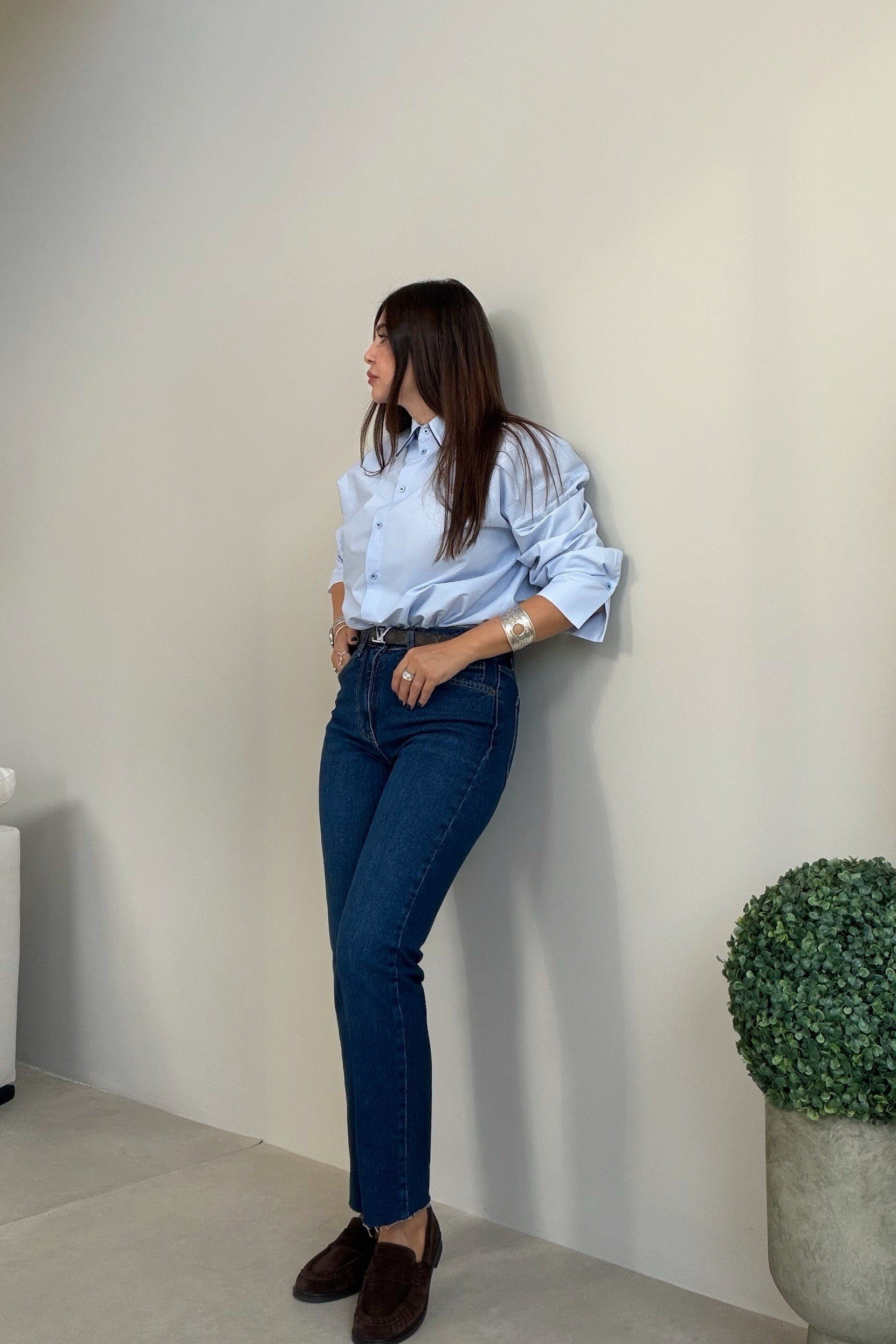 Kesik Paça Jean LACİVERT