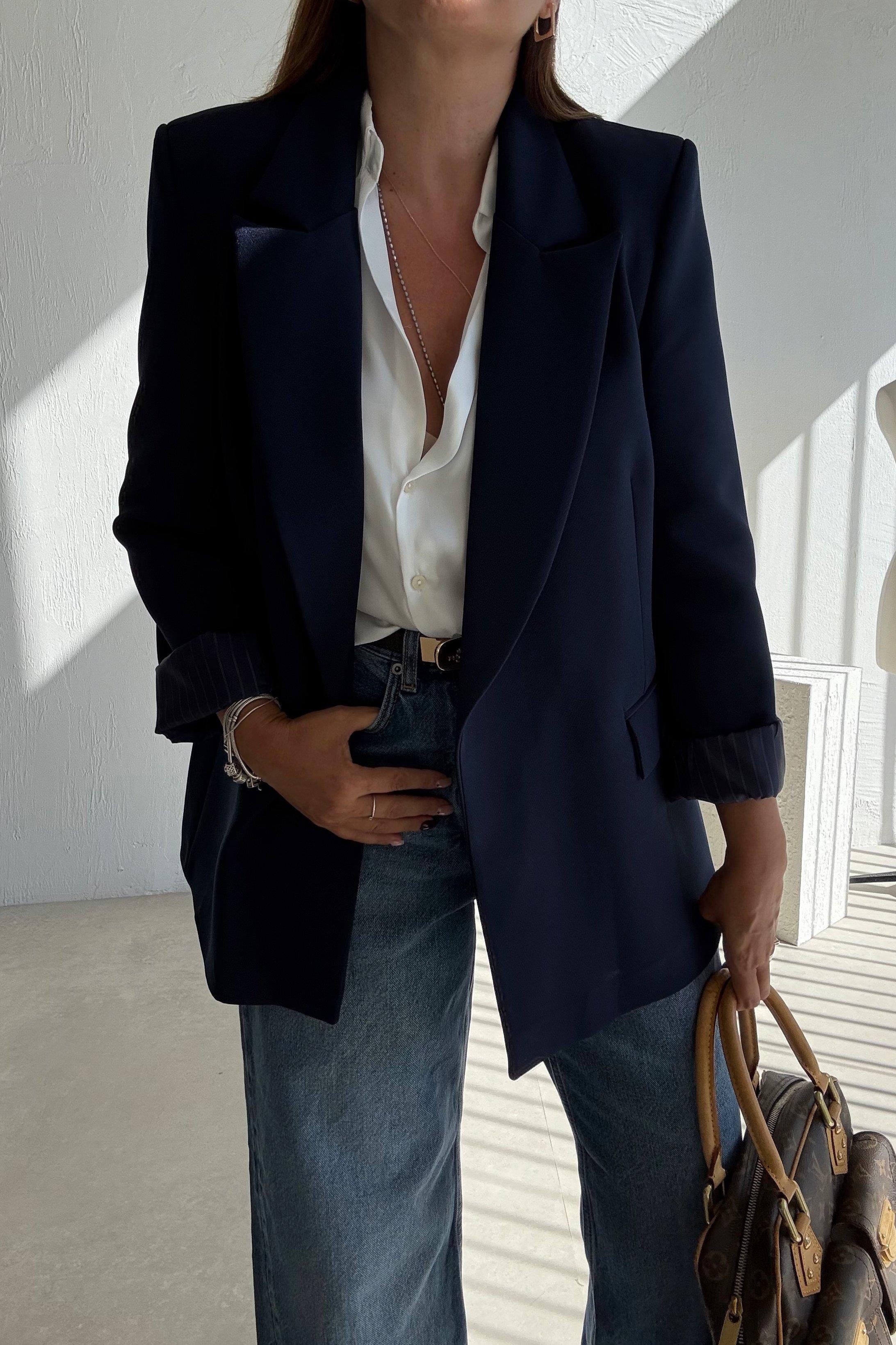 Lacivert Daldiwon Astarlı Blazer Ceket 
