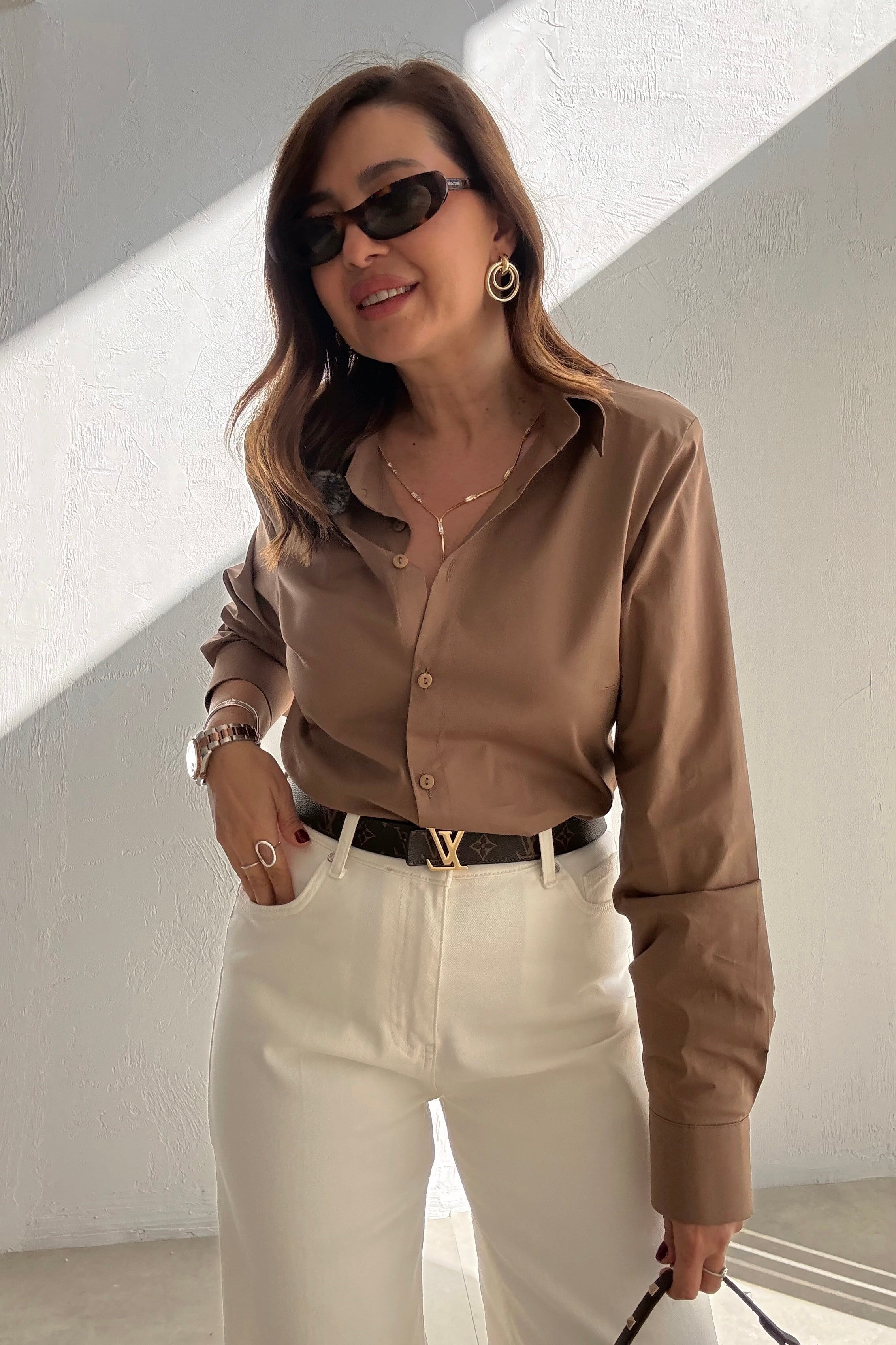 Latte Vatkalı Fit Gömlek 