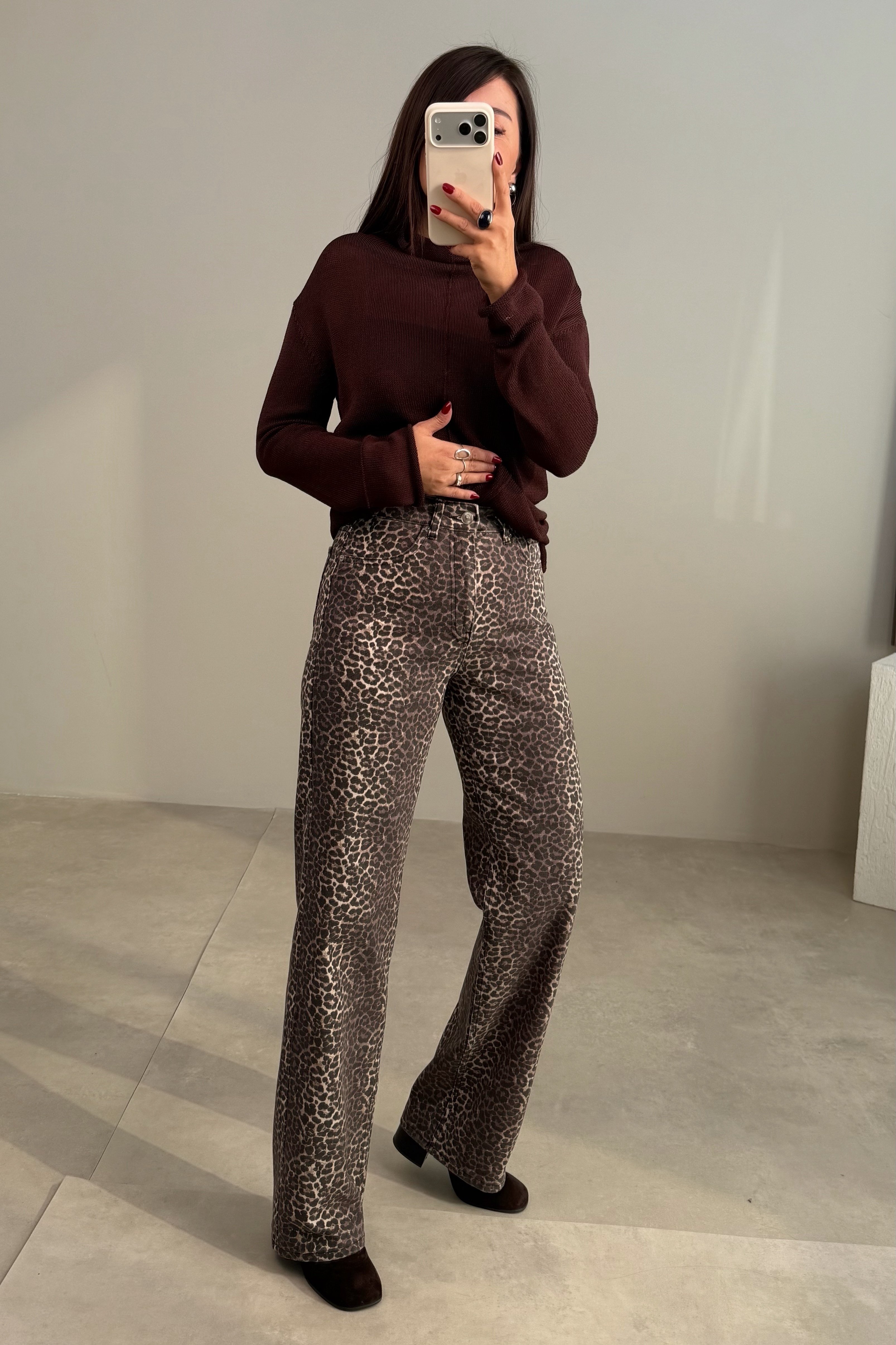 Leopar Basıc Jean KAHVERENGİ