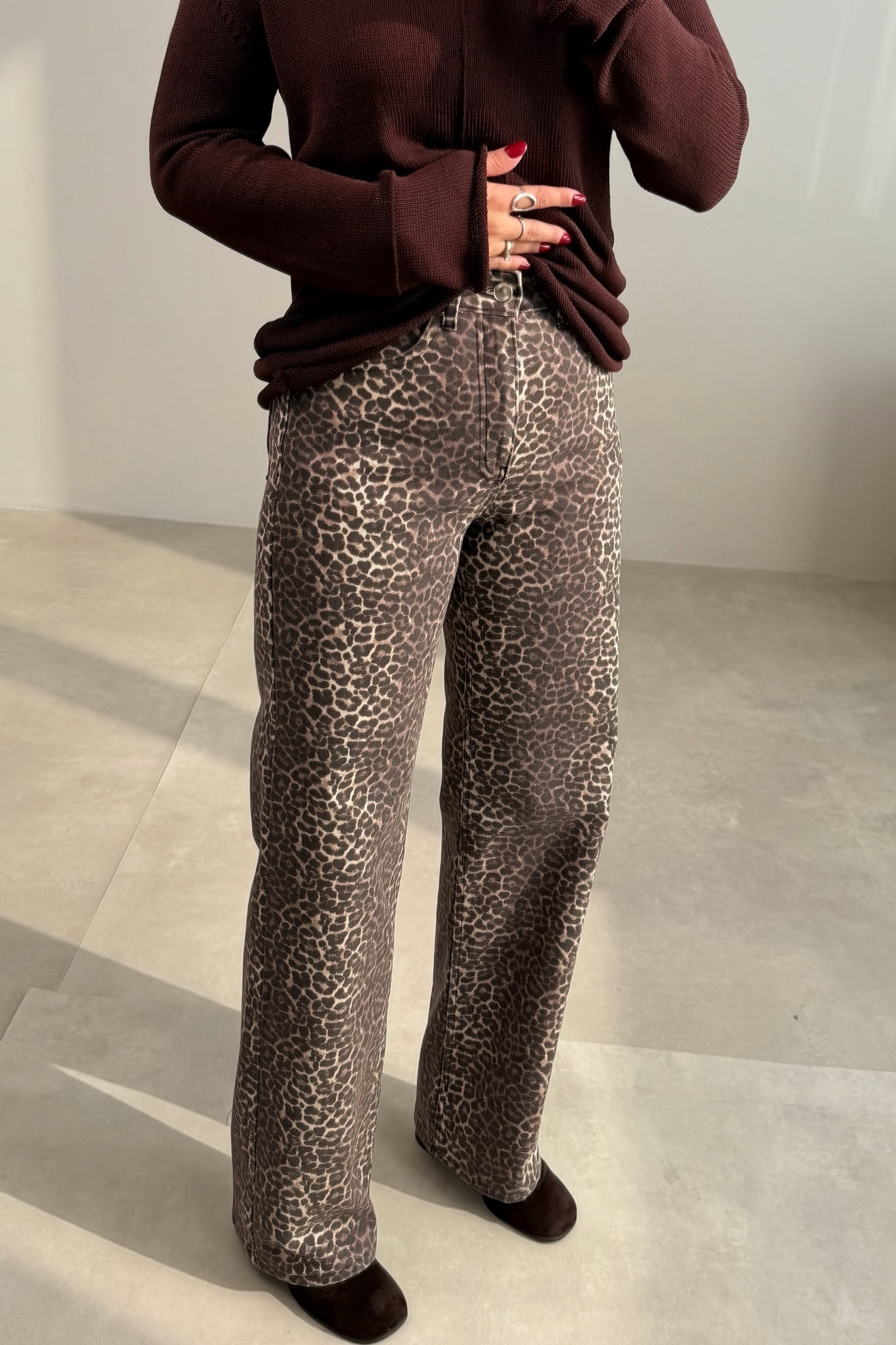 Leopar Basıc Jean KAHVERENGİ