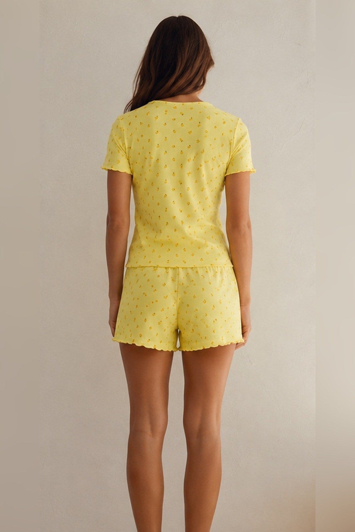 Limonlu Pijama Takımı SARI
