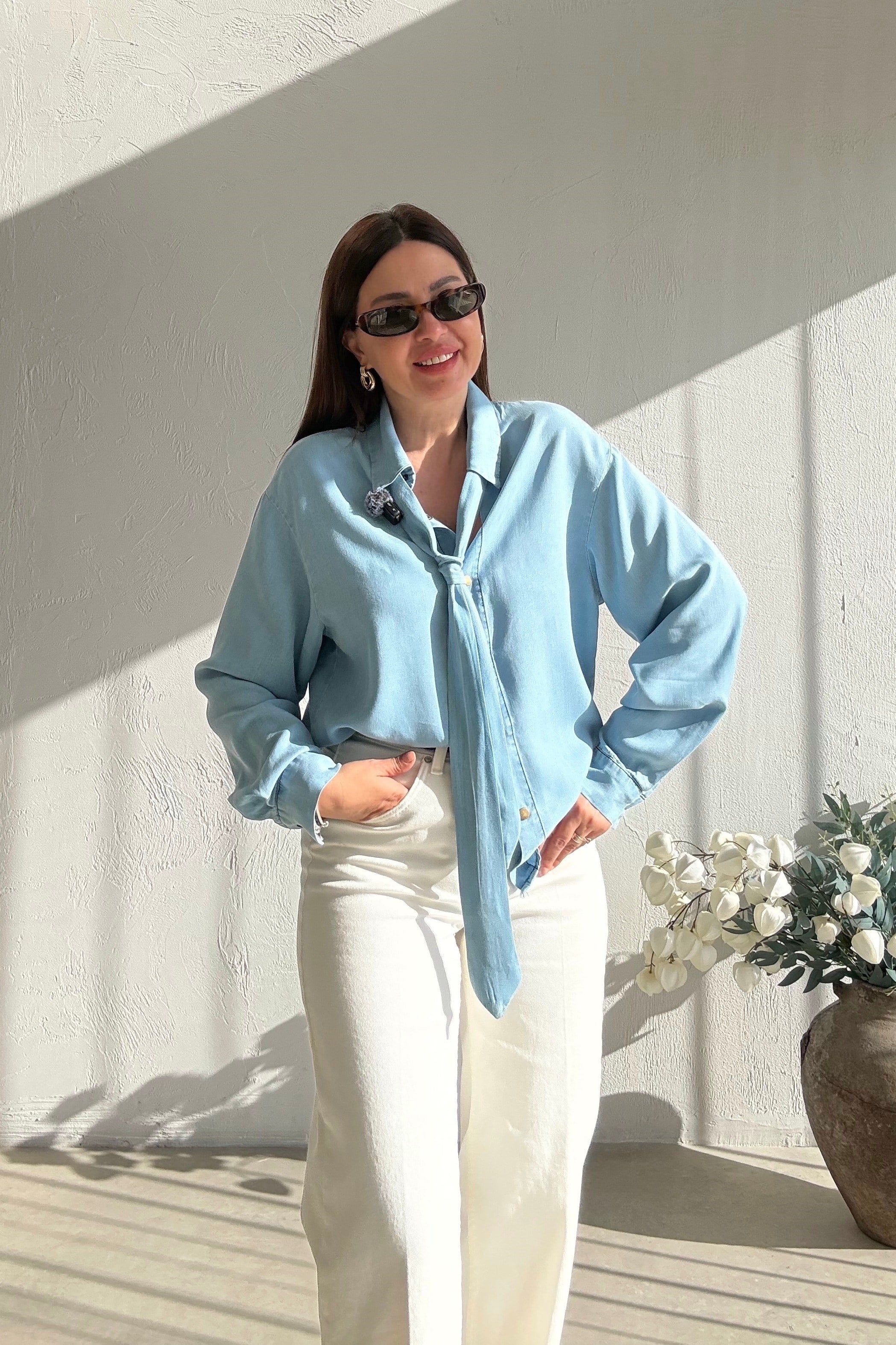 Mavi Kravatlı Comfort Gömlek 