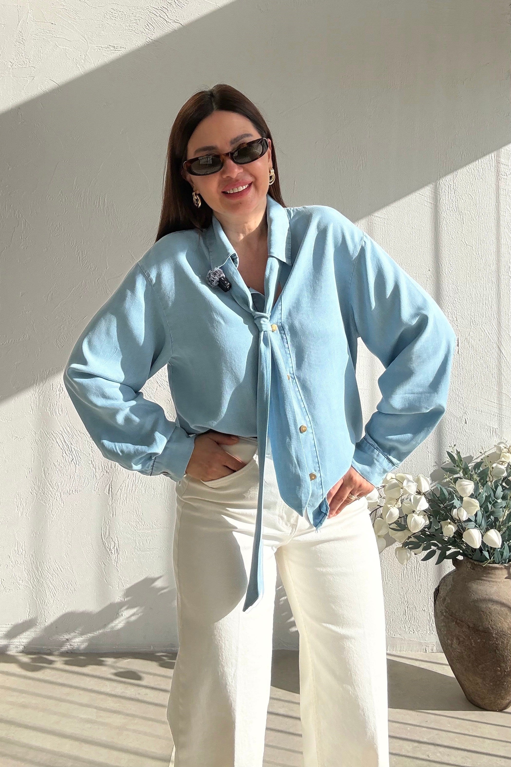 Mavi Kravatlı Comfort Gömlek 