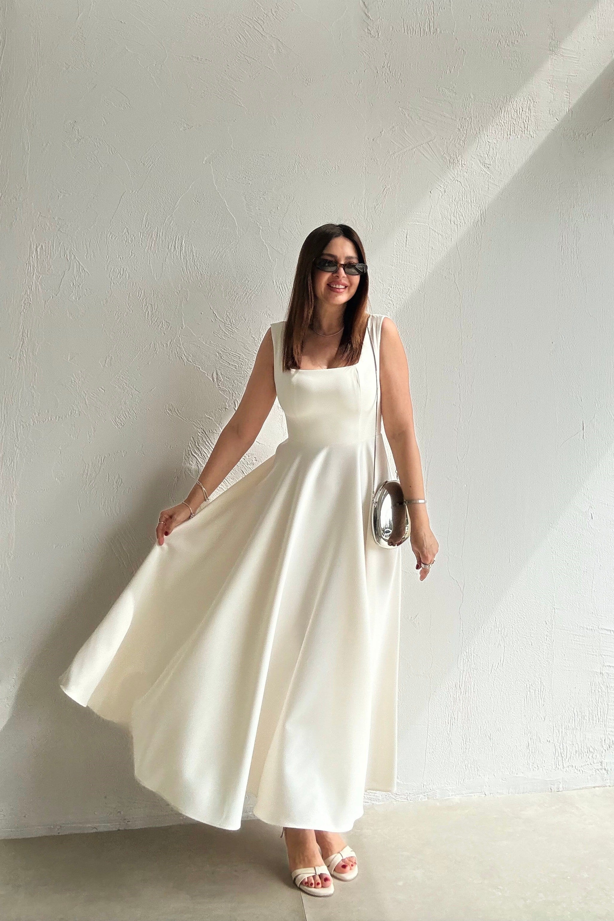 Mila Askılı Elbise EKRU