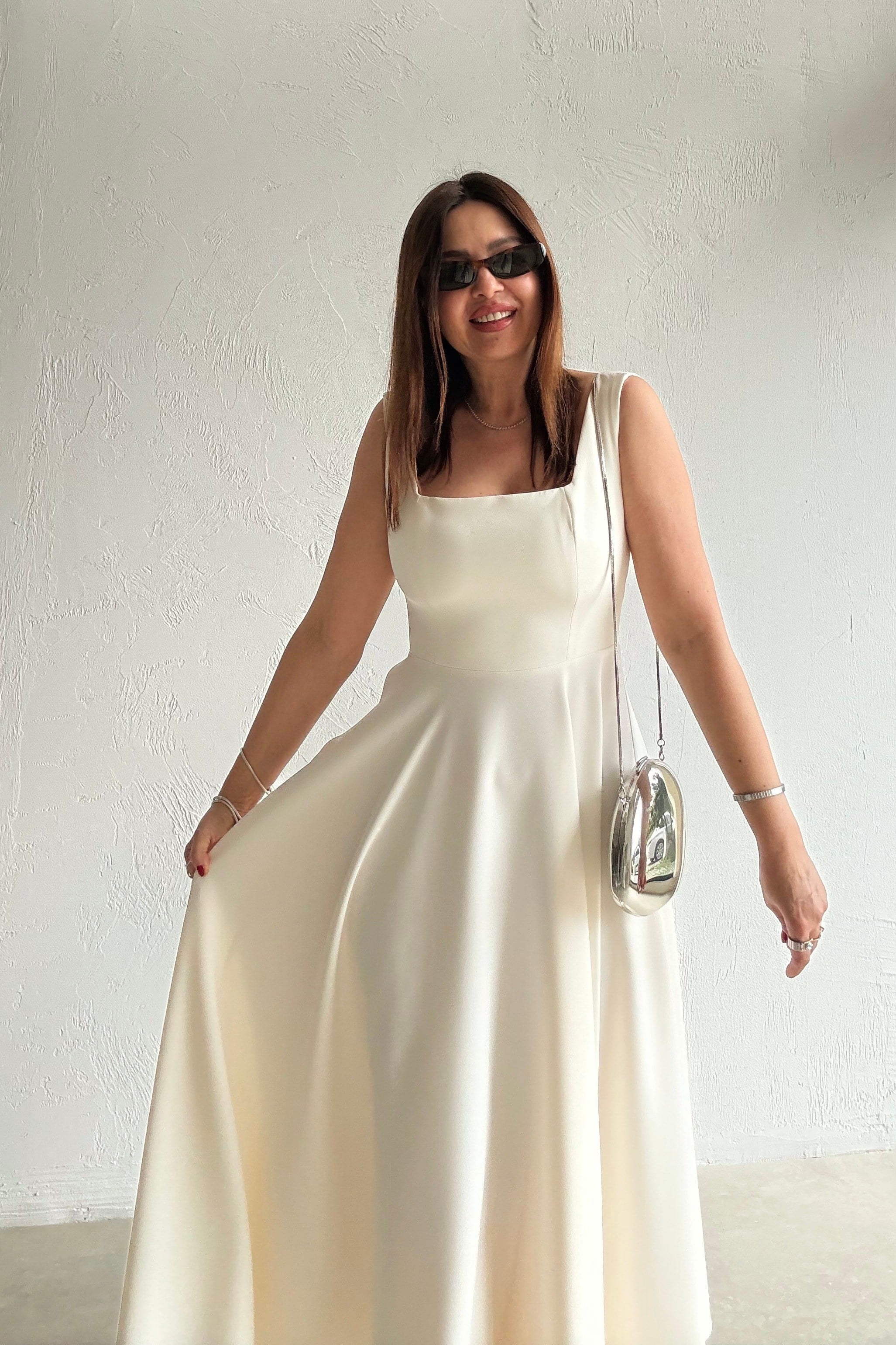 Mila Askılı Elbise EKRU
