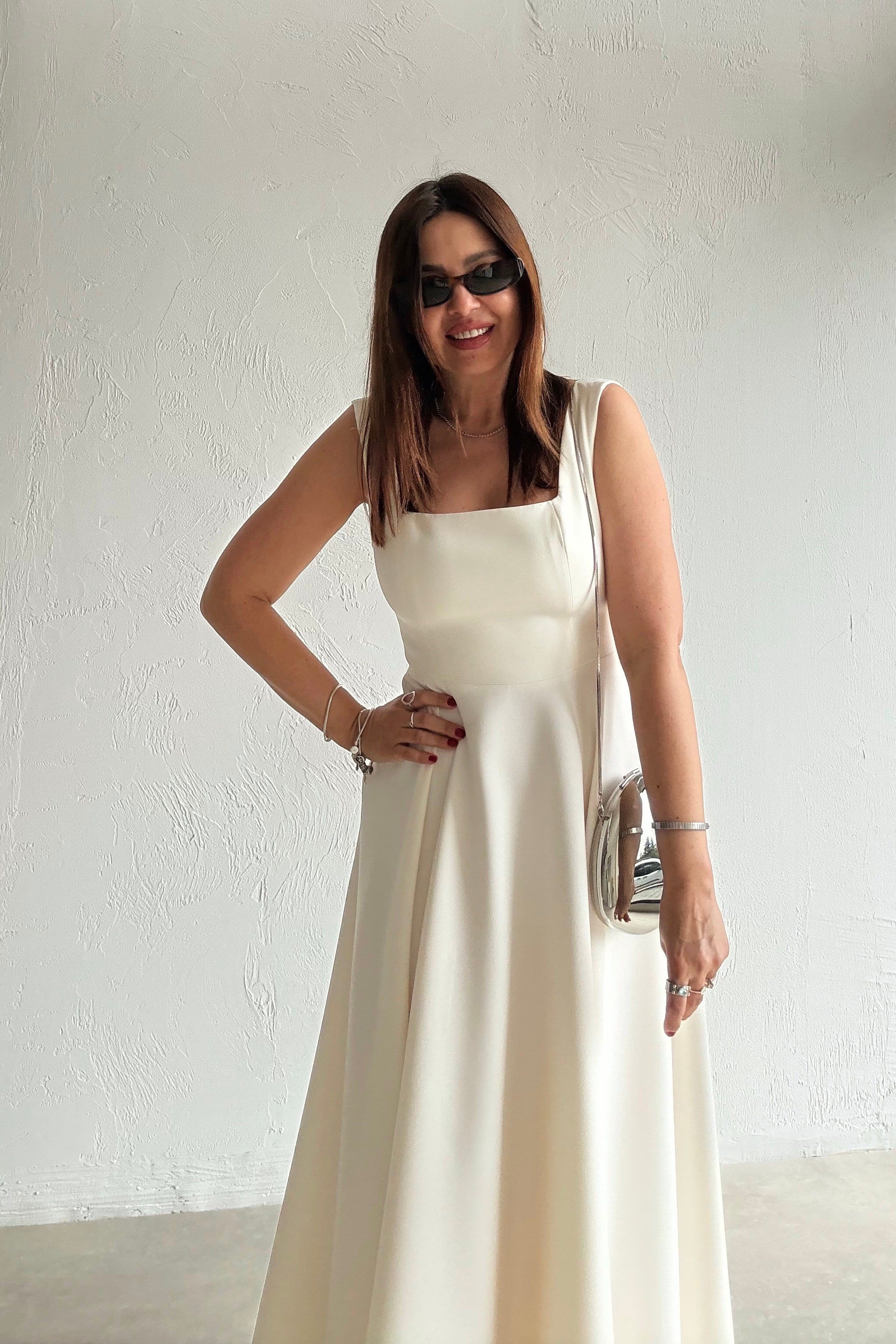 Mila Askılı Elbise EKRU