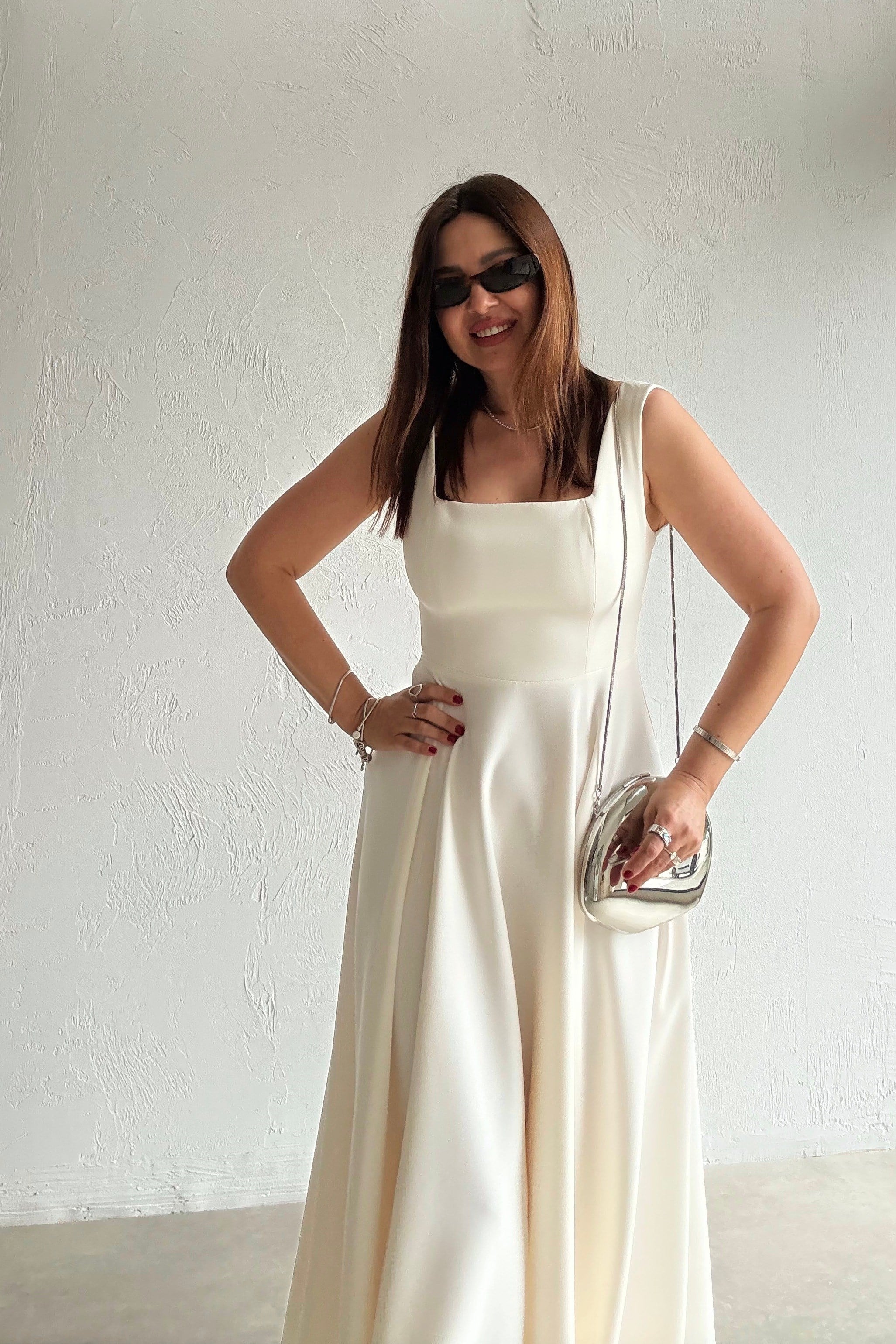 Mila Askılı Elbise EKRU