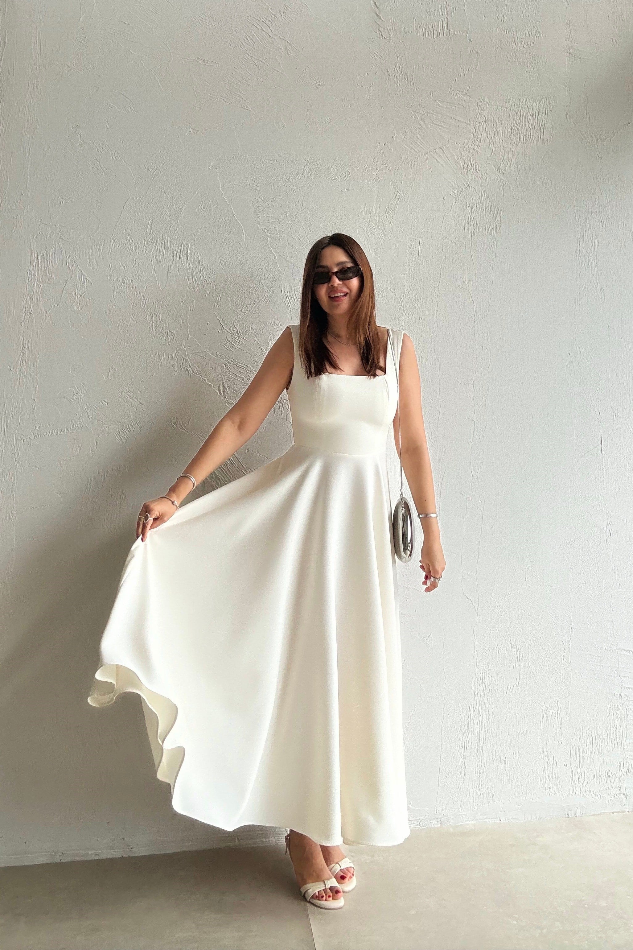 Mila Askılı Elbise EKRU