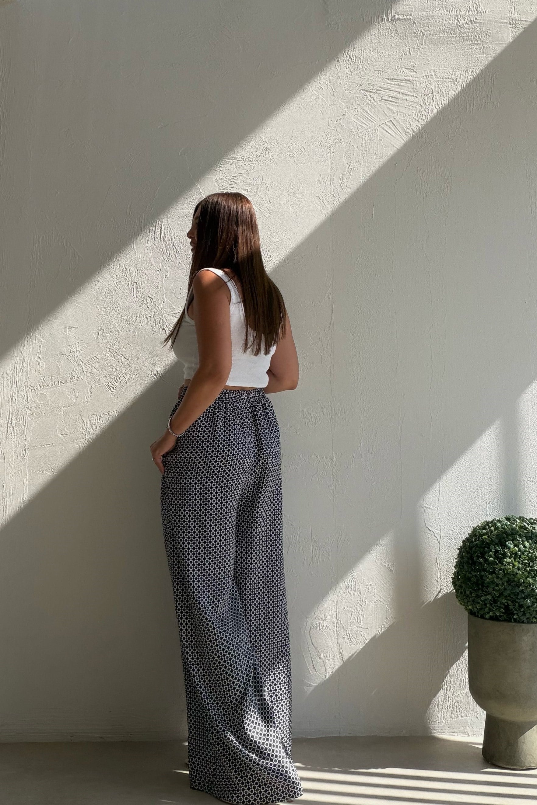 Minimal Desenli Pantolon LACİVERT