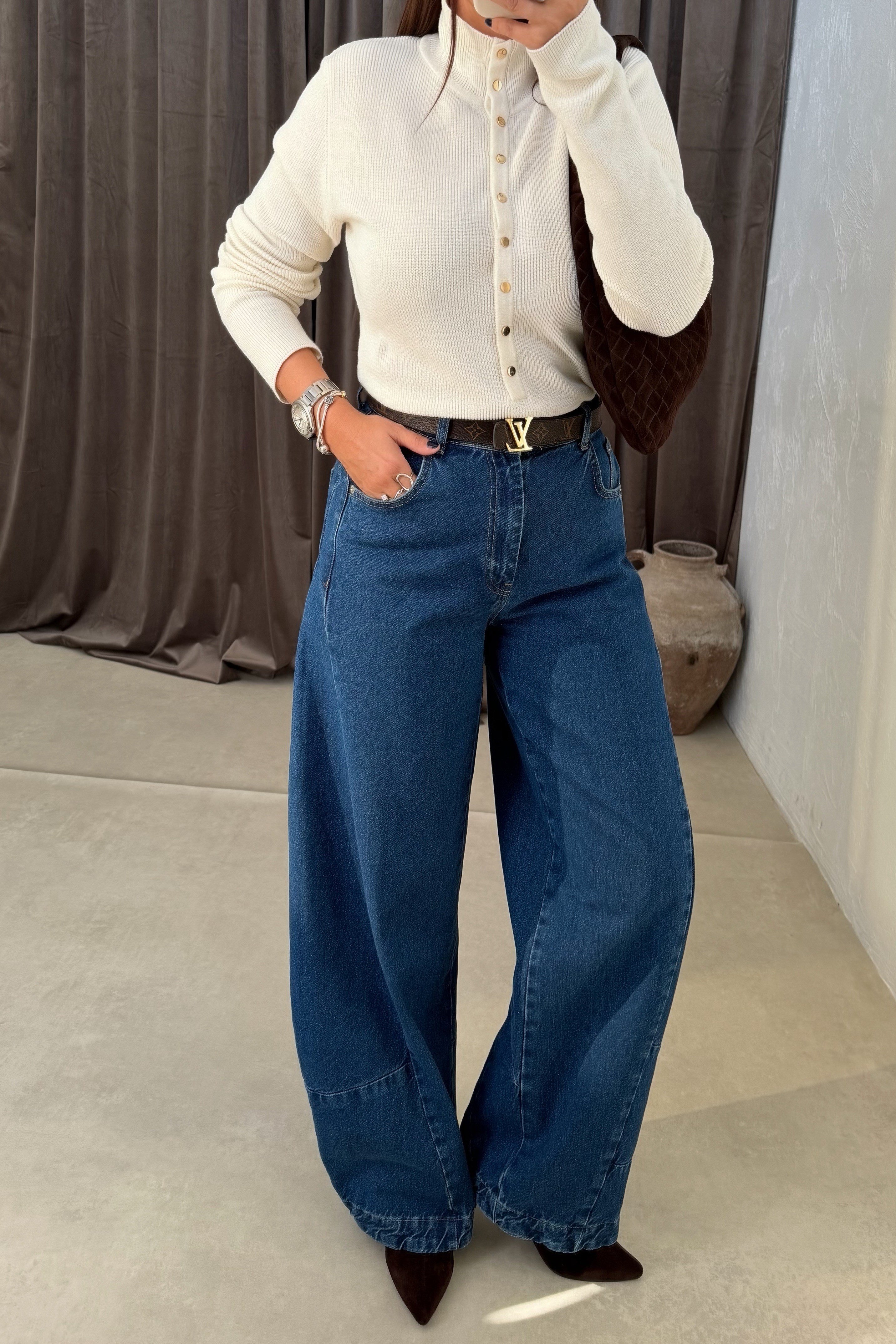 Mira Barrel Jean LACİVERT