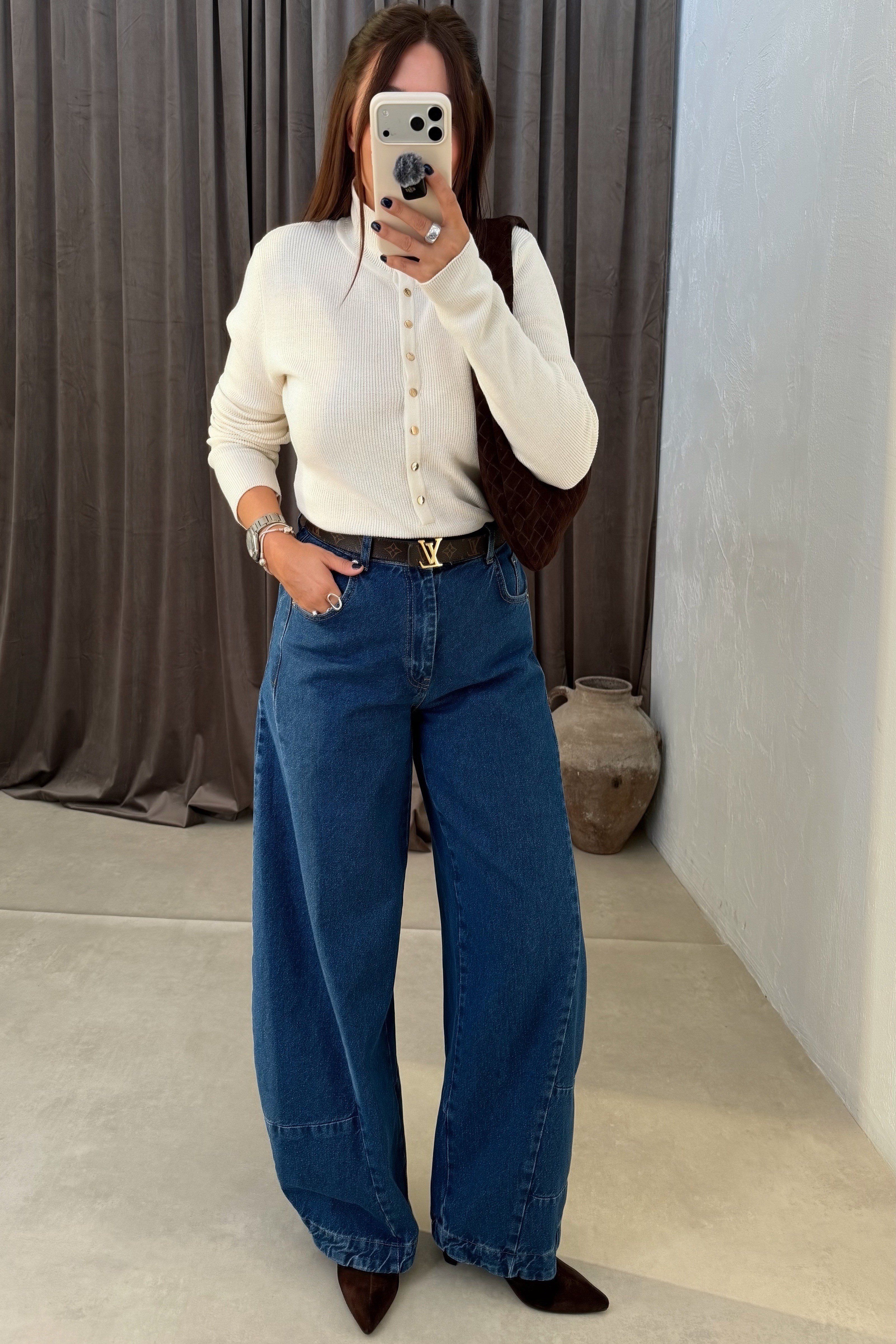 Mira Barrel Jean LACİVERT
