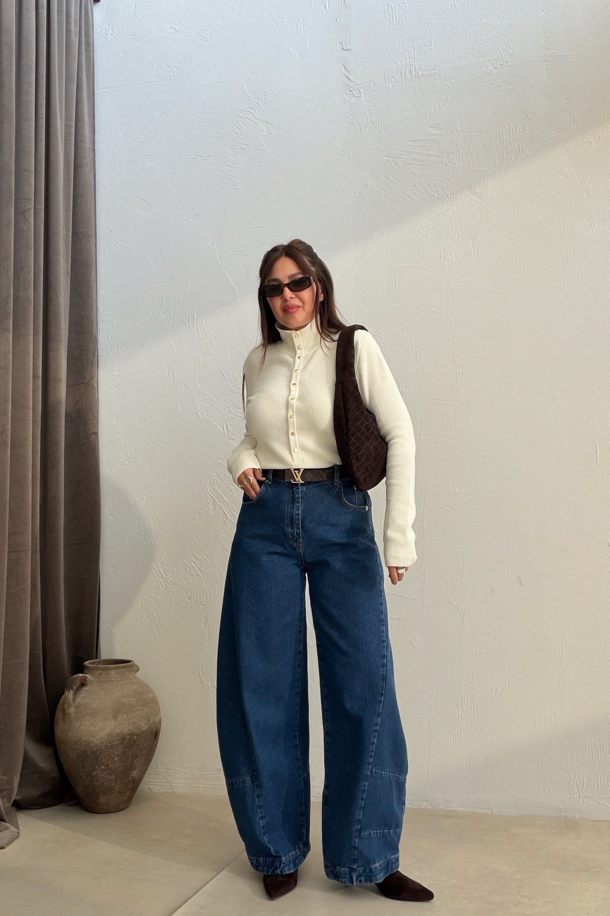 Mira Barrel Jean LACİVERT