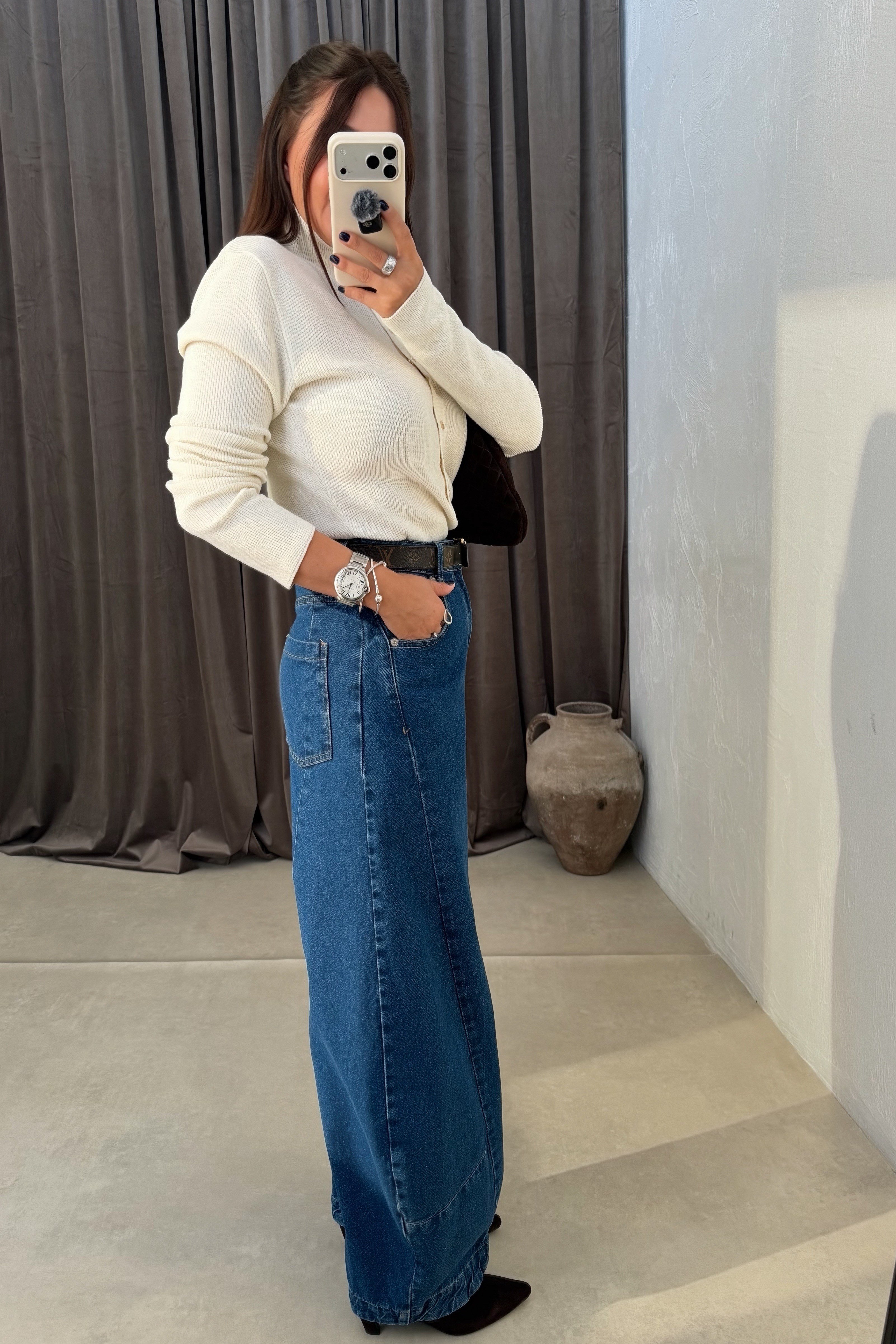 Mira Barrel Jean LACİVERT