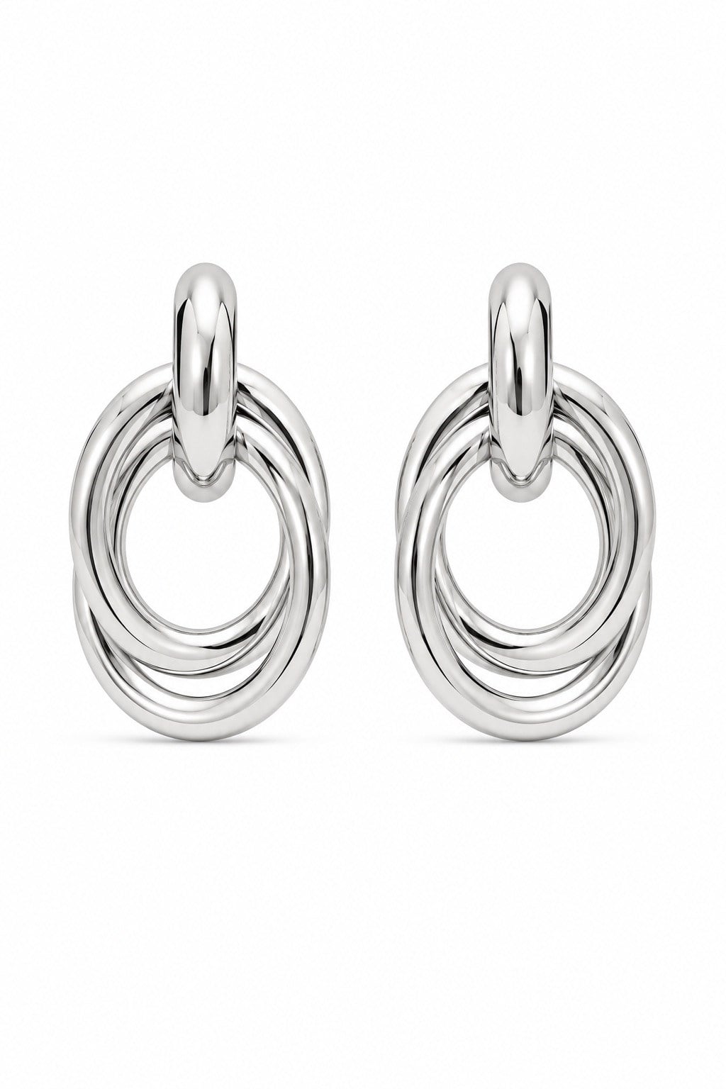 Oval Düğüm Küpe SİLVER
