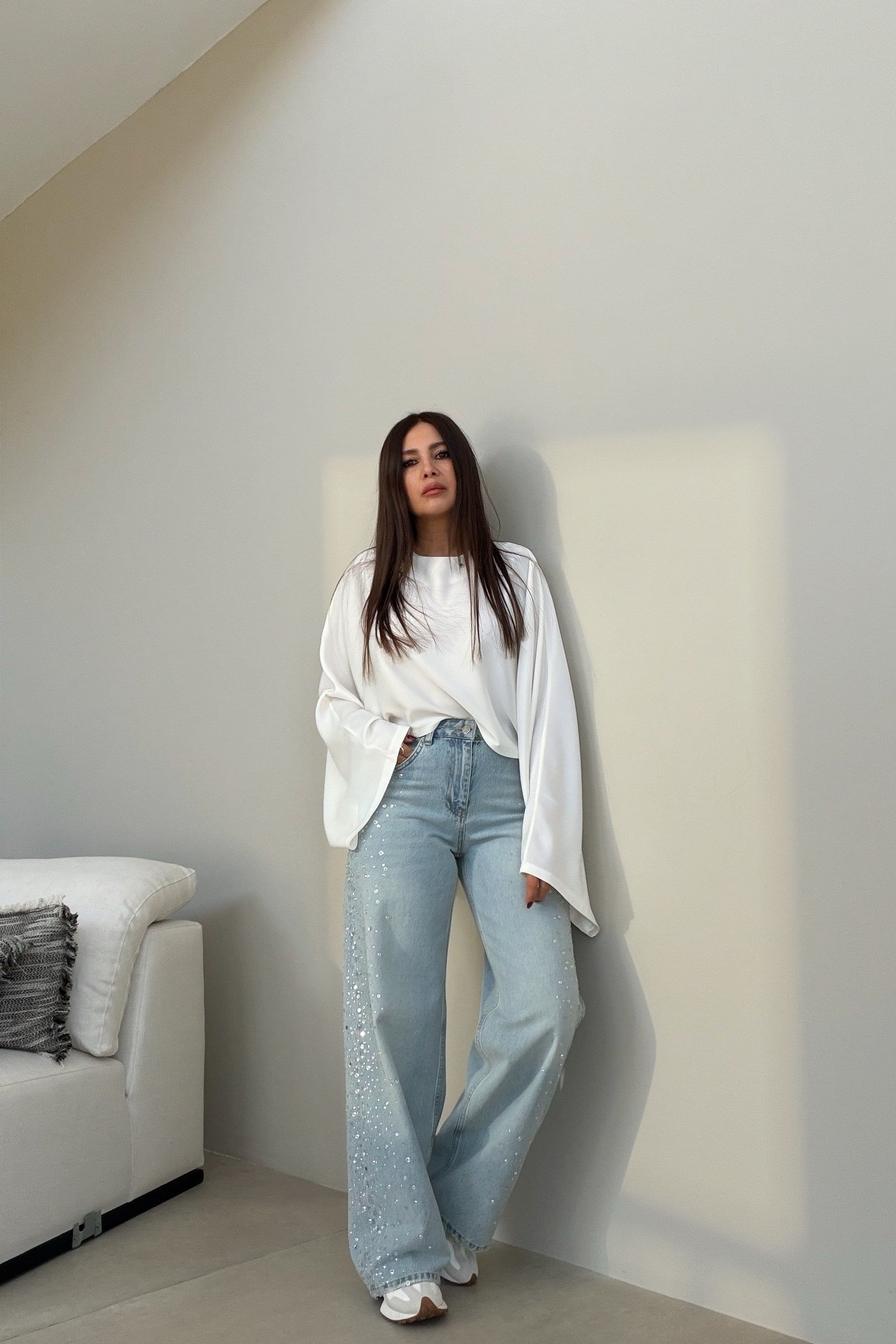 Pırıltılı Jean BUZ MAVİSİ
