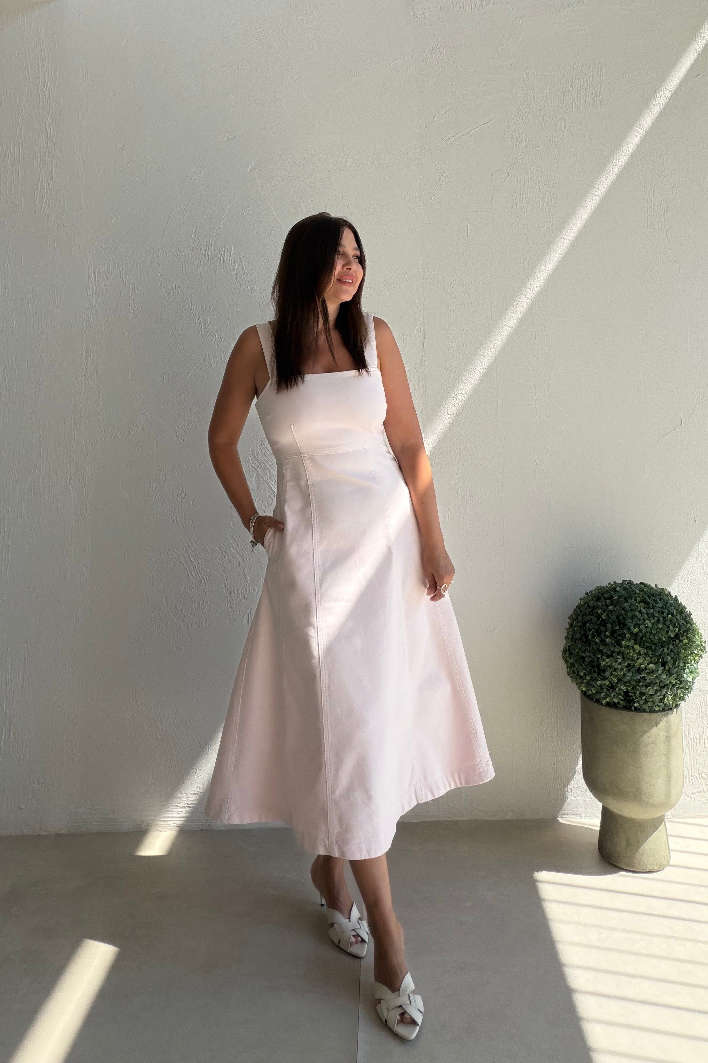 Romantik Denim Elbise PUDRA