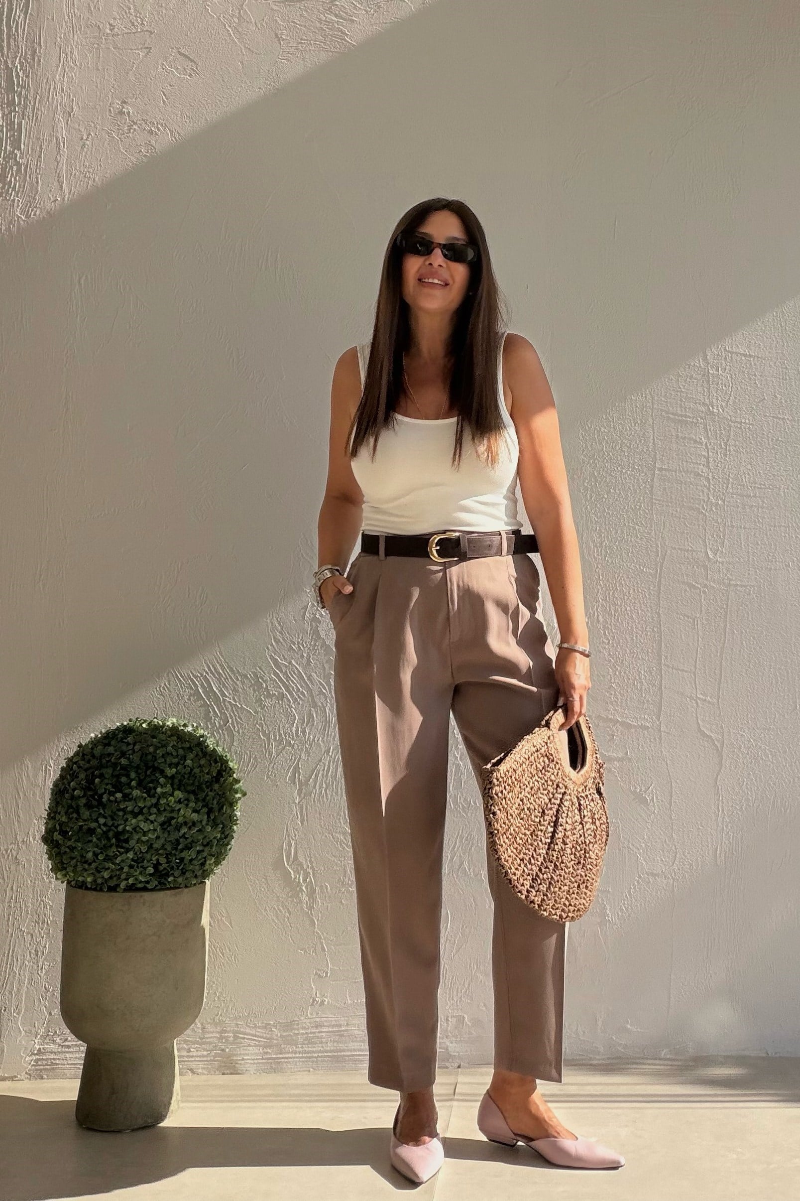 Siena Kemerli Pantalon VİZON