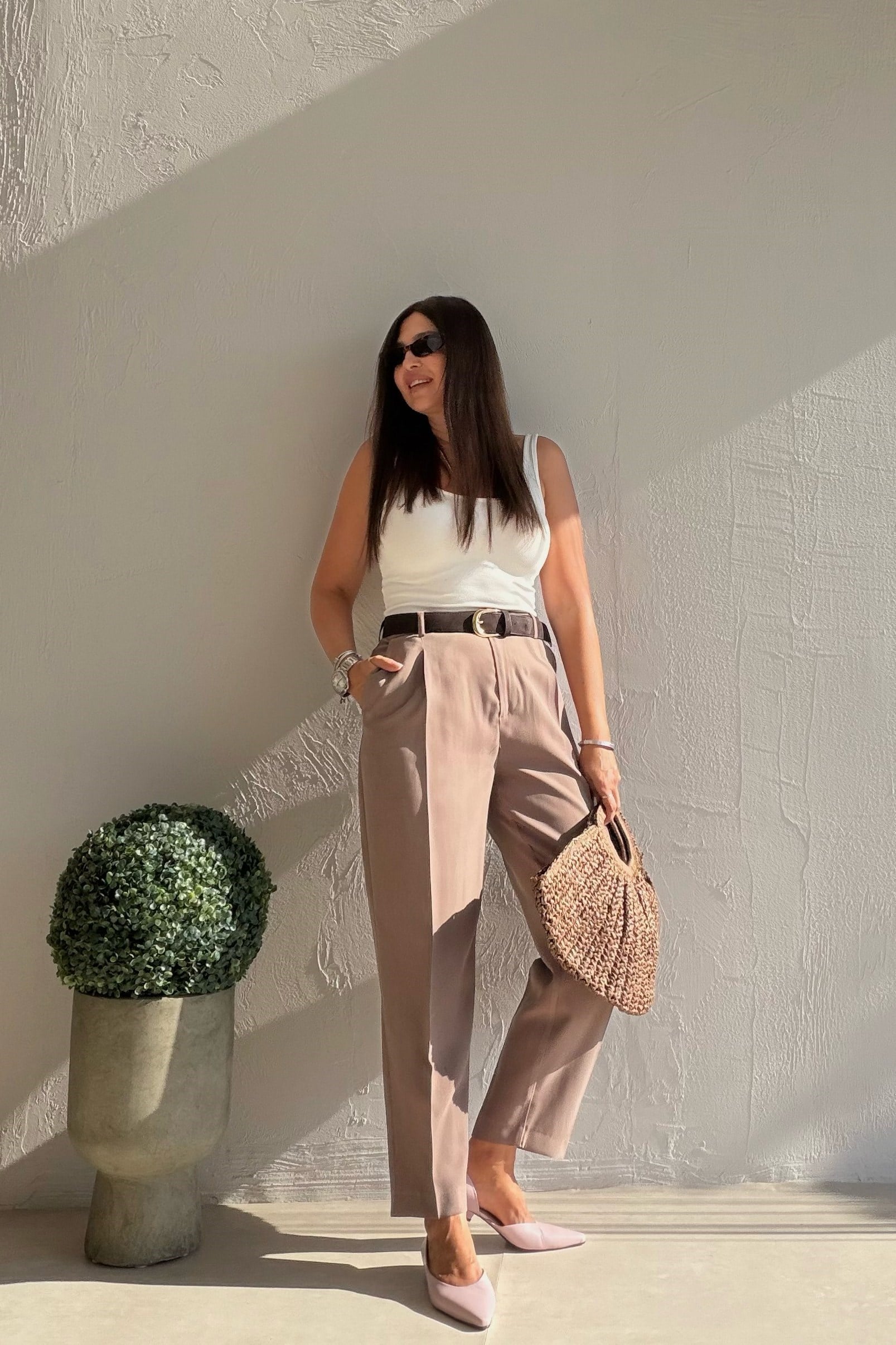 Siena Kemerli Pantalon VİZON