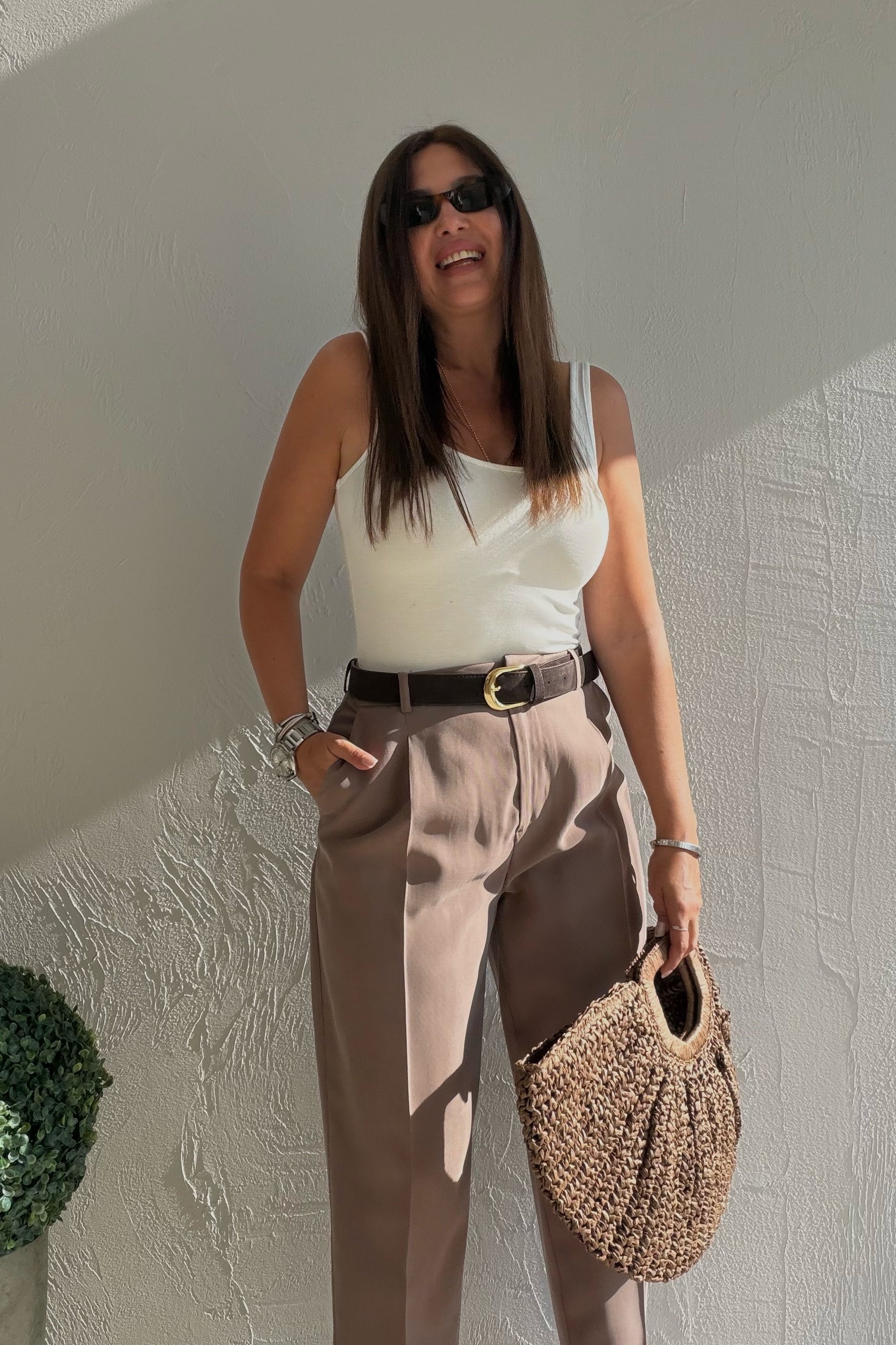 Siena Kemerli Pantalon VİZON
