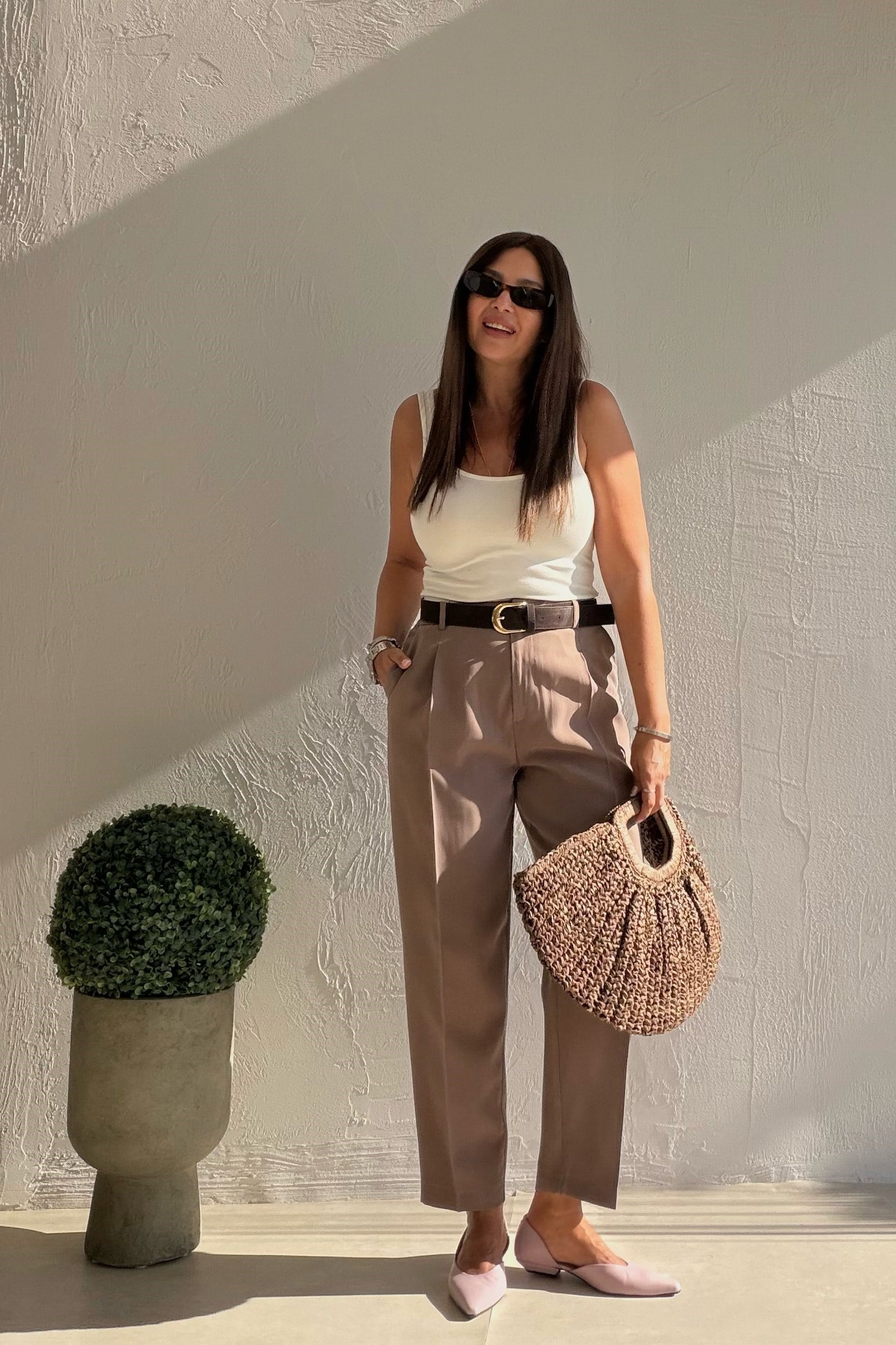 Siena Kemerli Pantalon VİZON