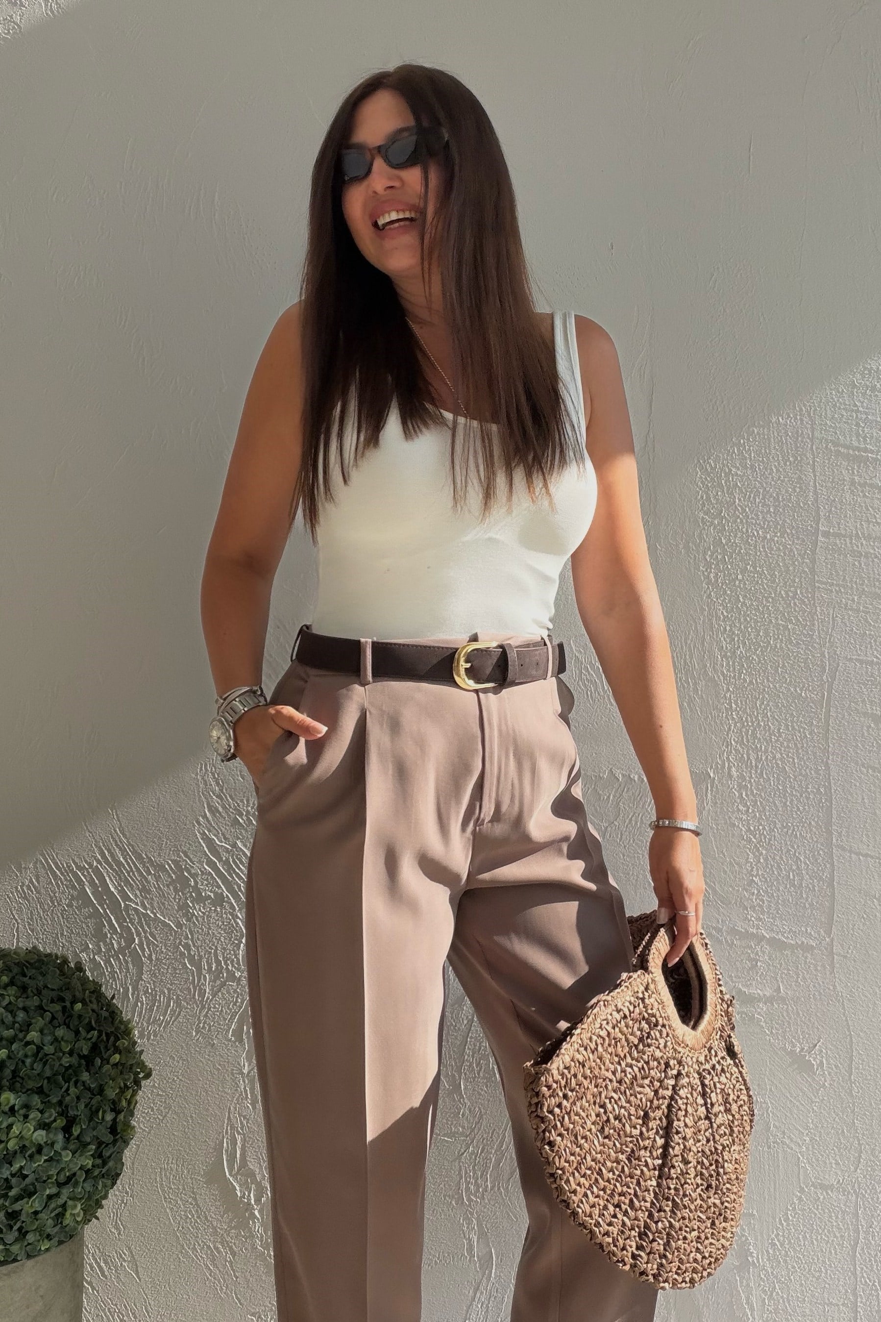 Siena Kemerli Pantalon VİZON
